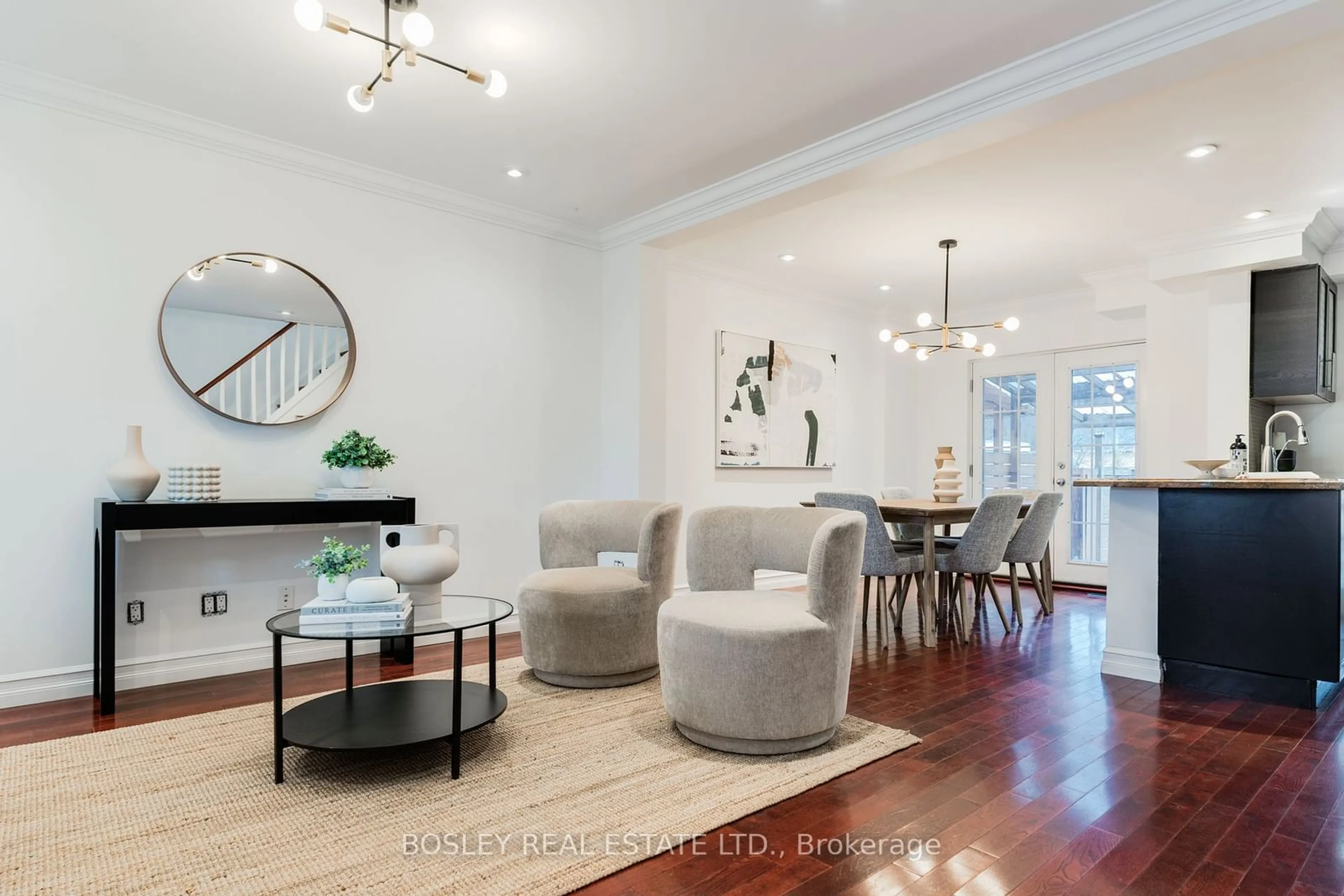 Dining room, wood floors for 1716 Dundas St, Toronto Ontario M4L 1L6