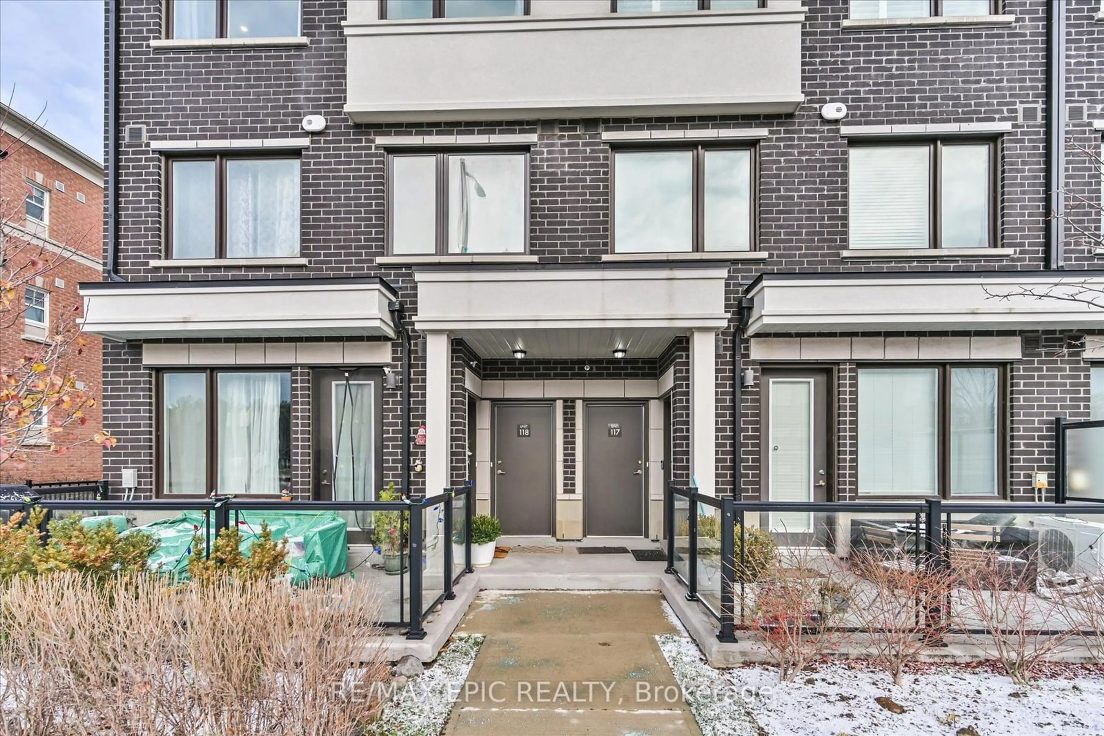 A pic from exterior of the house or condo, the street view for 1711 Pure Springs Blvd #118, Pickering Ontario L1V 2P8