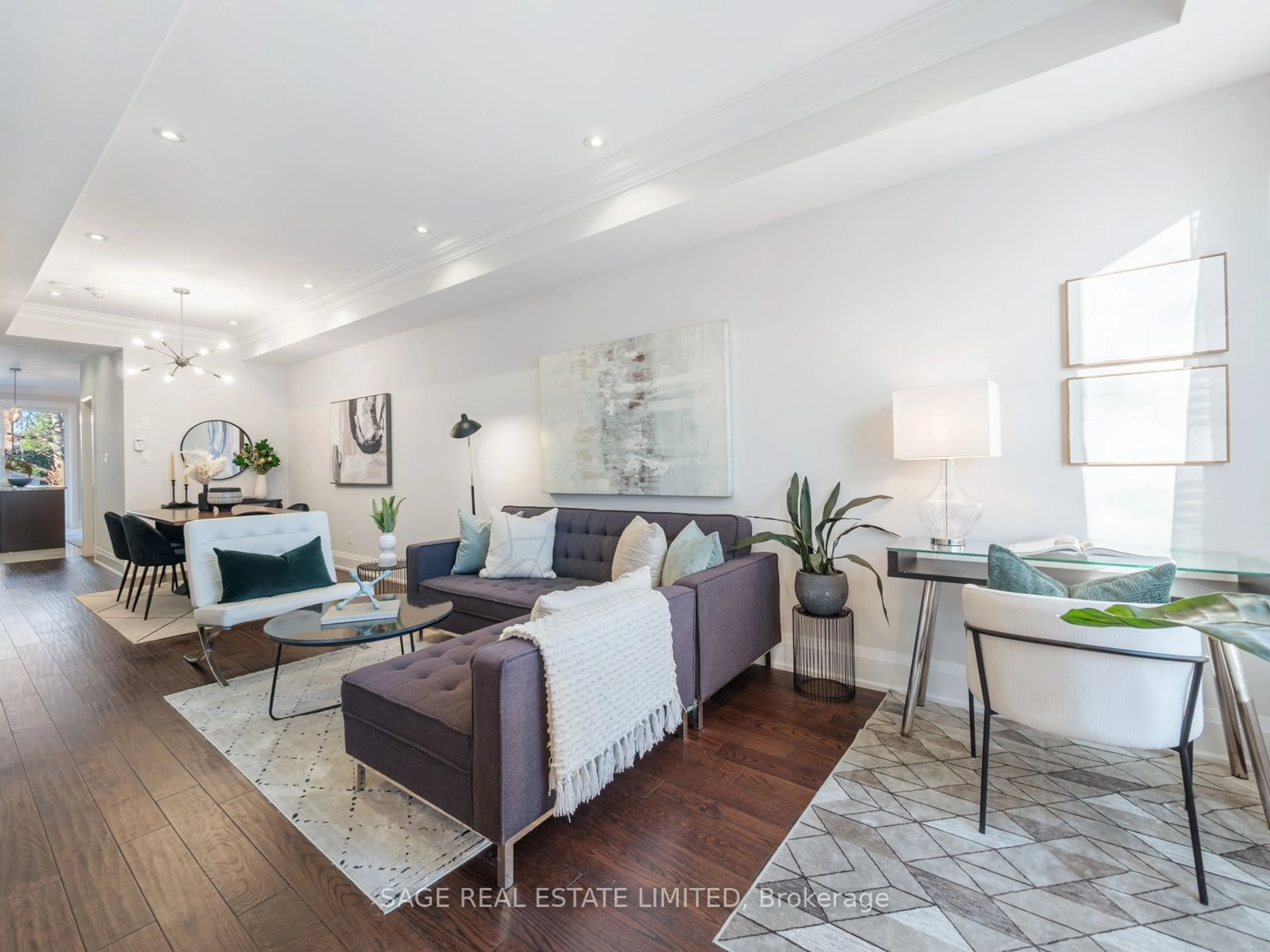 Living room, wood floors for 74 Curzon St, Toronto Ontario M4M 3B4