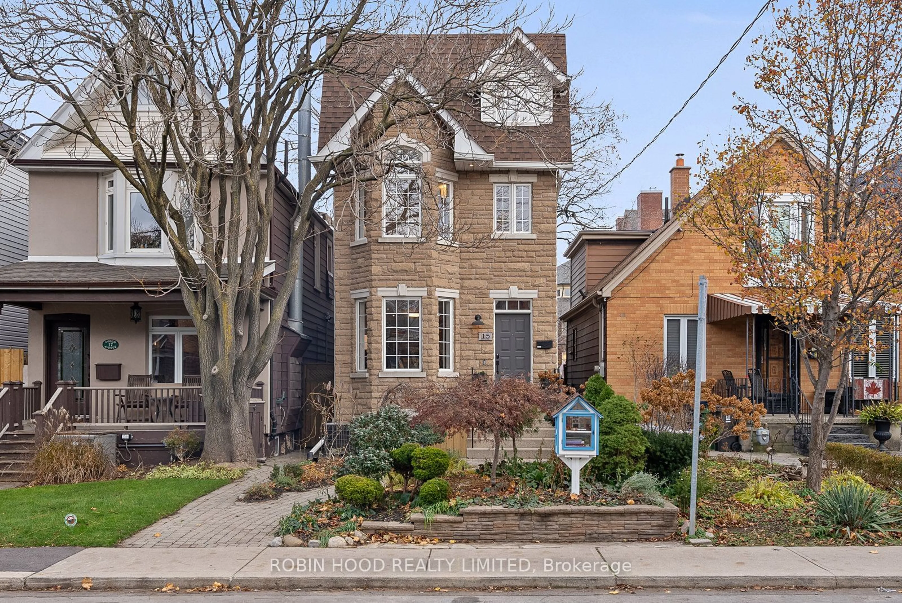 Home with brick exterior material for 15 Gough Ave, Toronto Ontario M4K 3N6