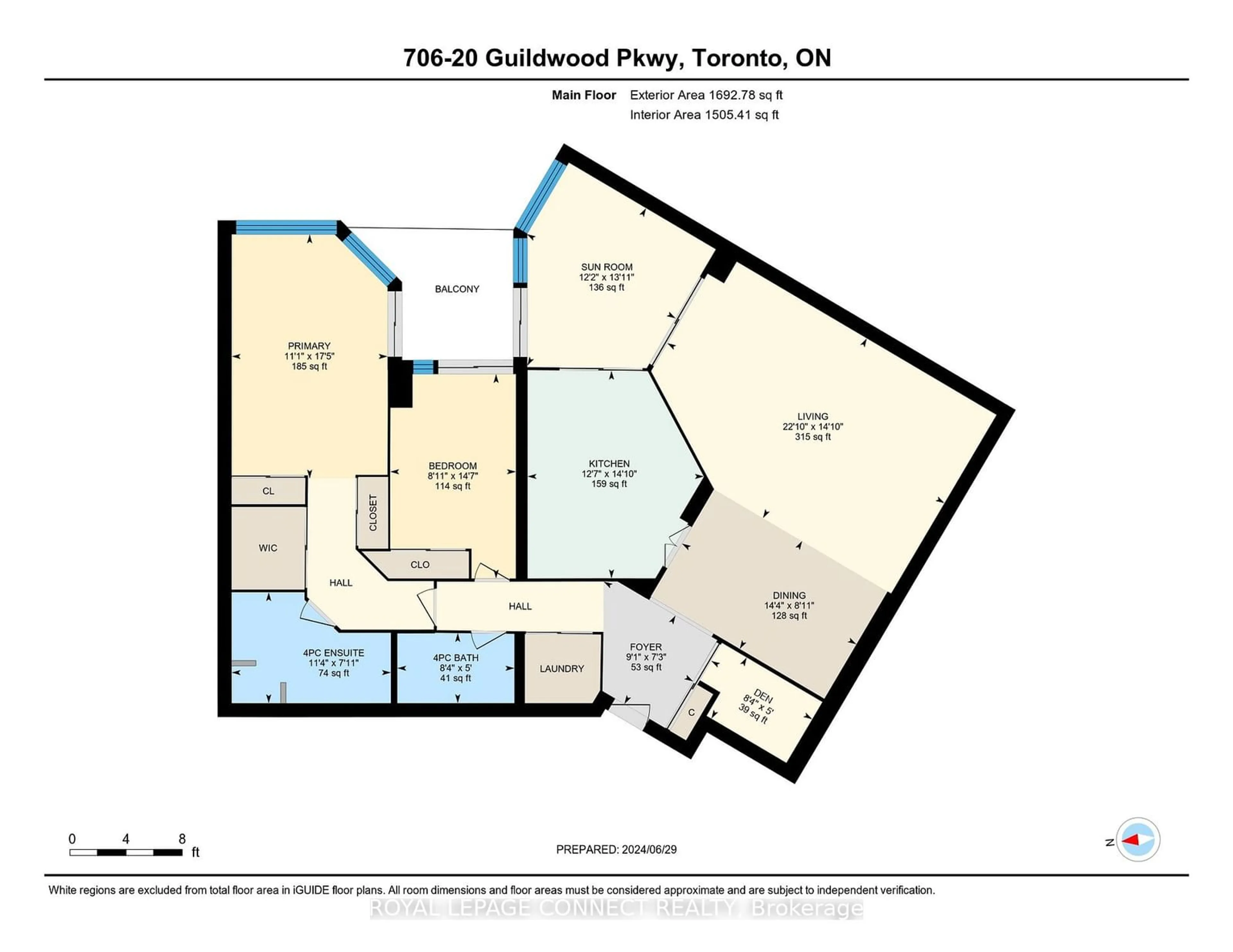 Floor plan for 20 Guildwood Pkwy #706, Toronto Ontario M1E 5B6