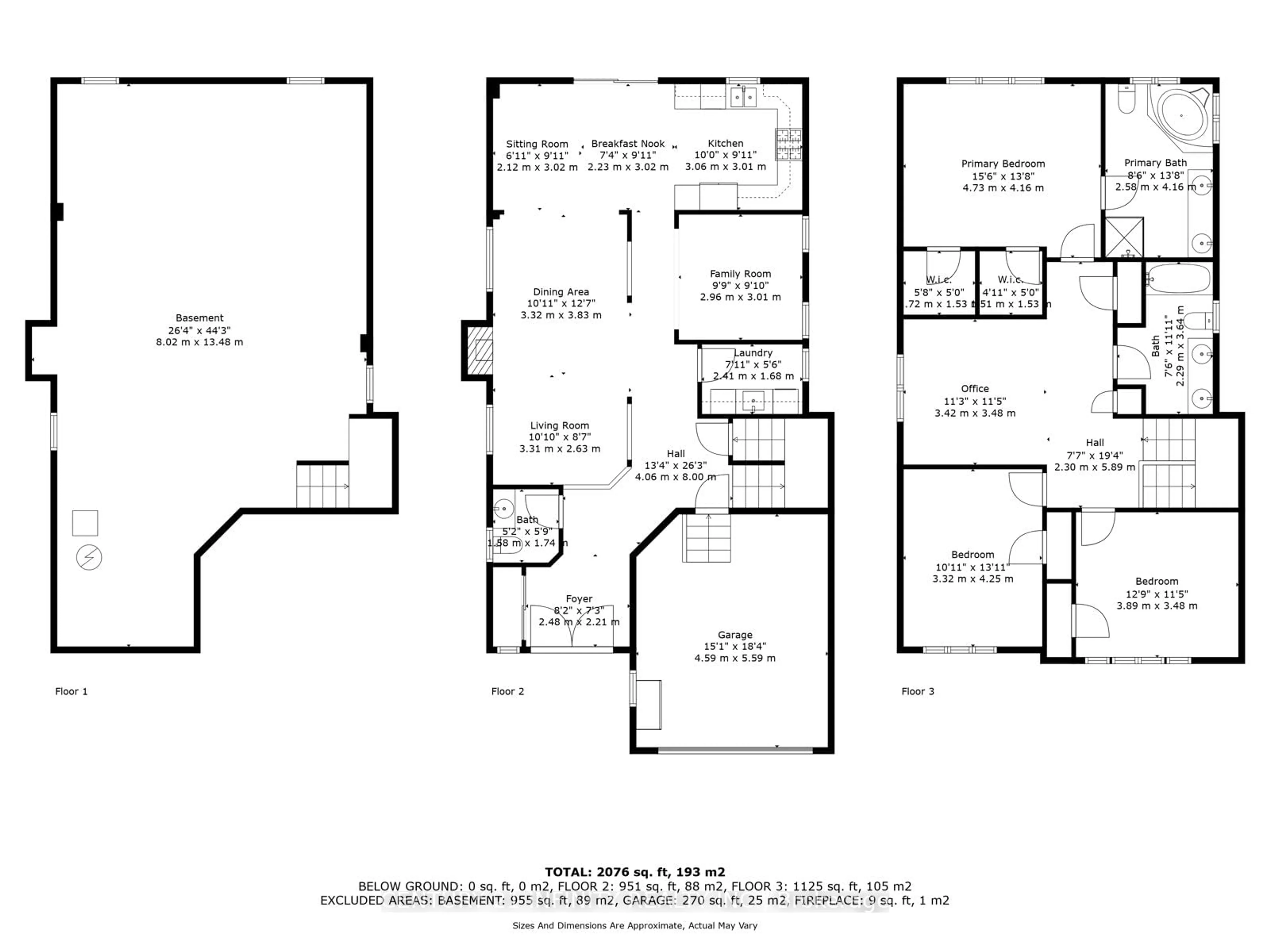 Floor plan for 61 Stammers Dr, Ajax Ontario L1T 0L4