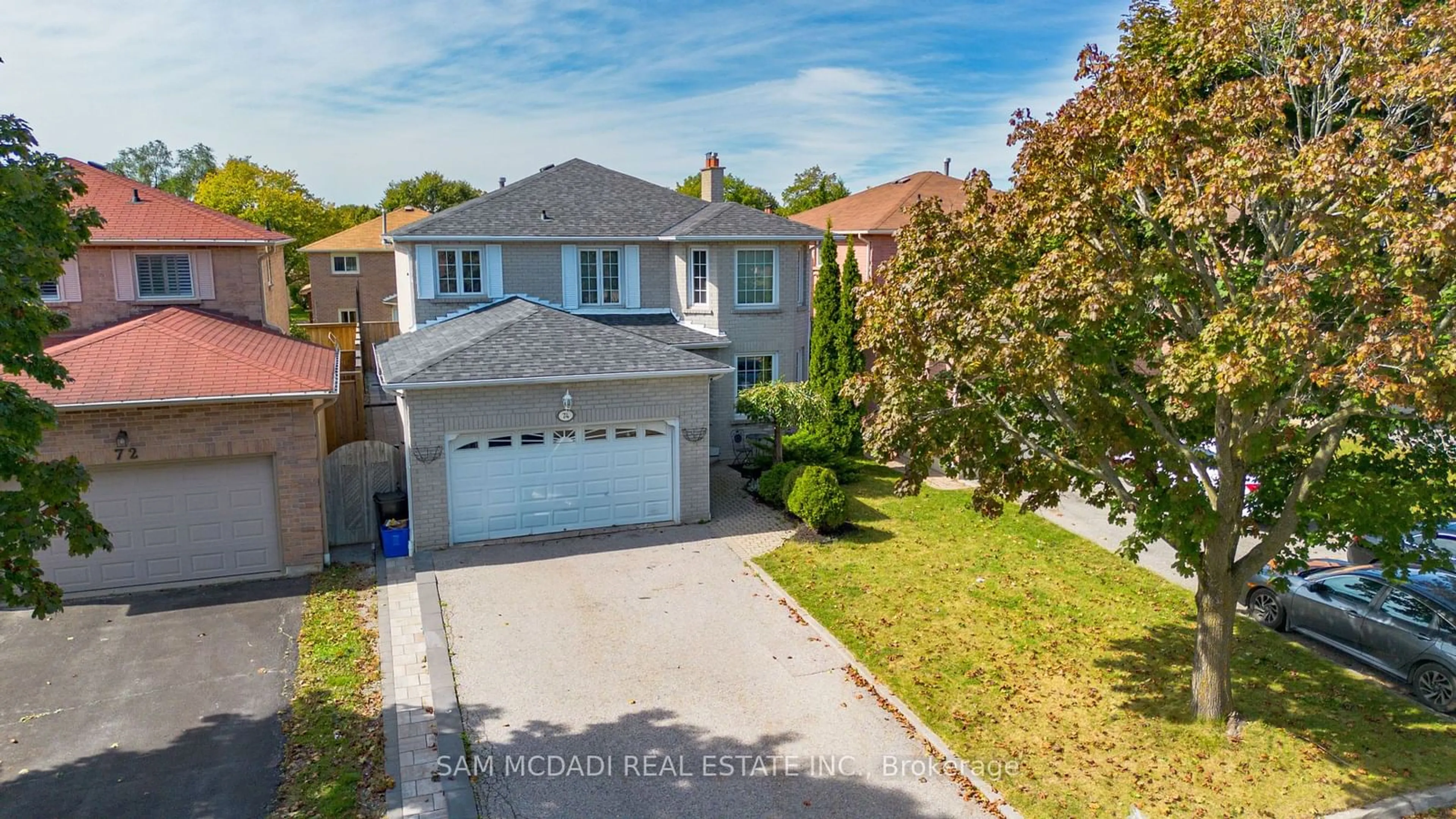 Frontside or backside of a home, the street view for 74 Pearce Dr, Ajax Ontario L1T 2P7