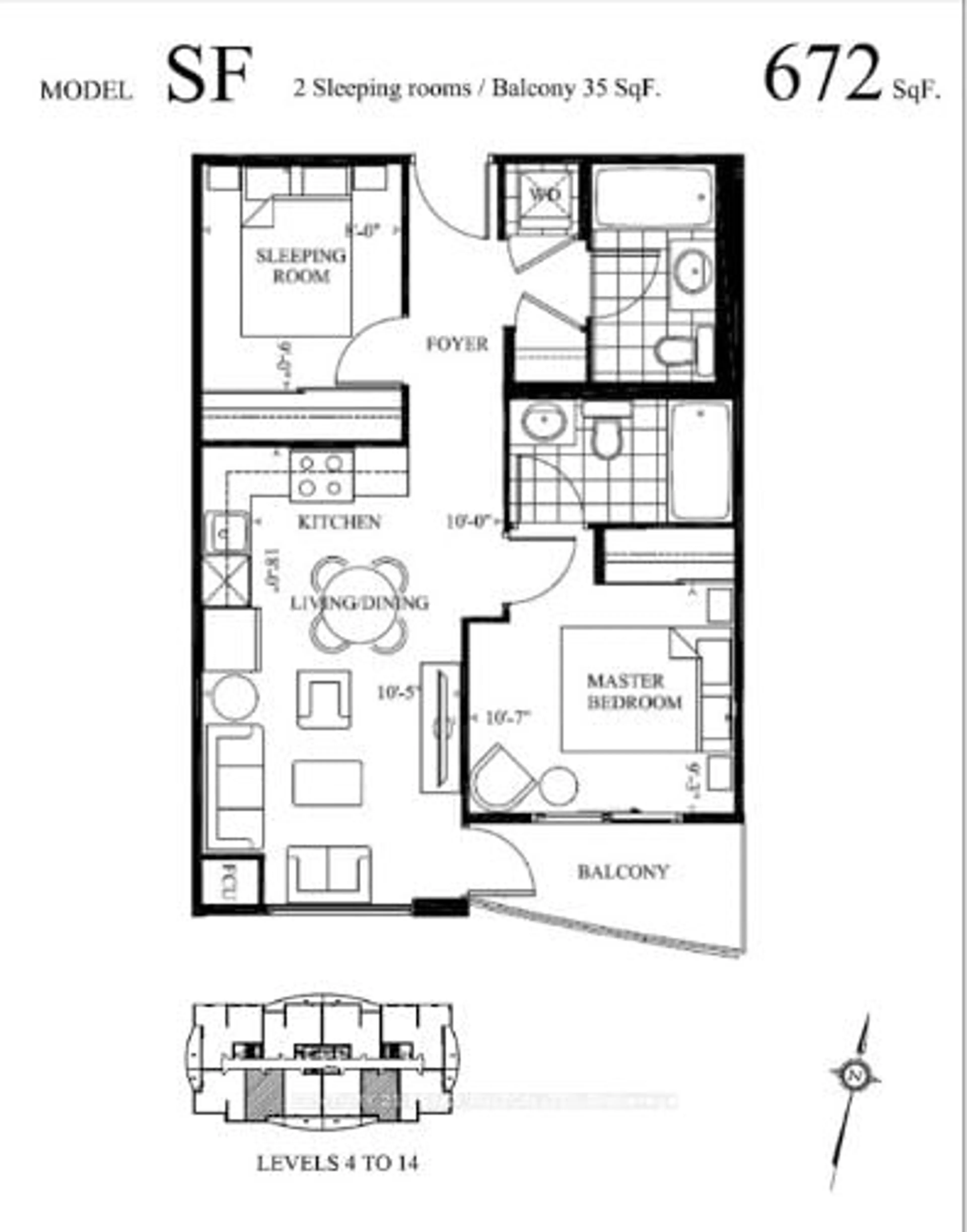 Floor plan for 2152 Lawrence Ave #1504, Toronto Ontario M1R 0B5