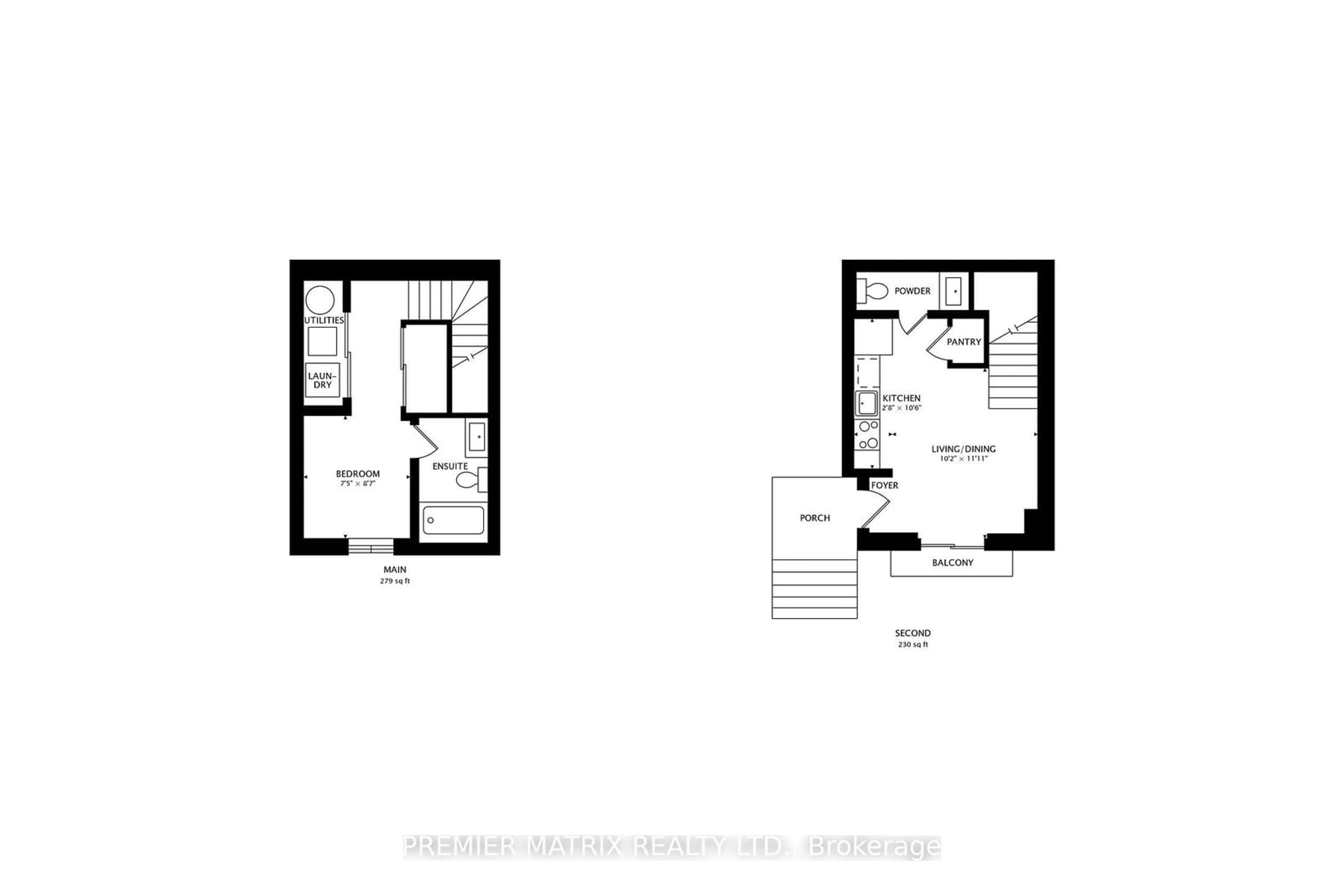 Floor plan for 485 Logan Ave #114, Toronto Ontario M4M 2P5