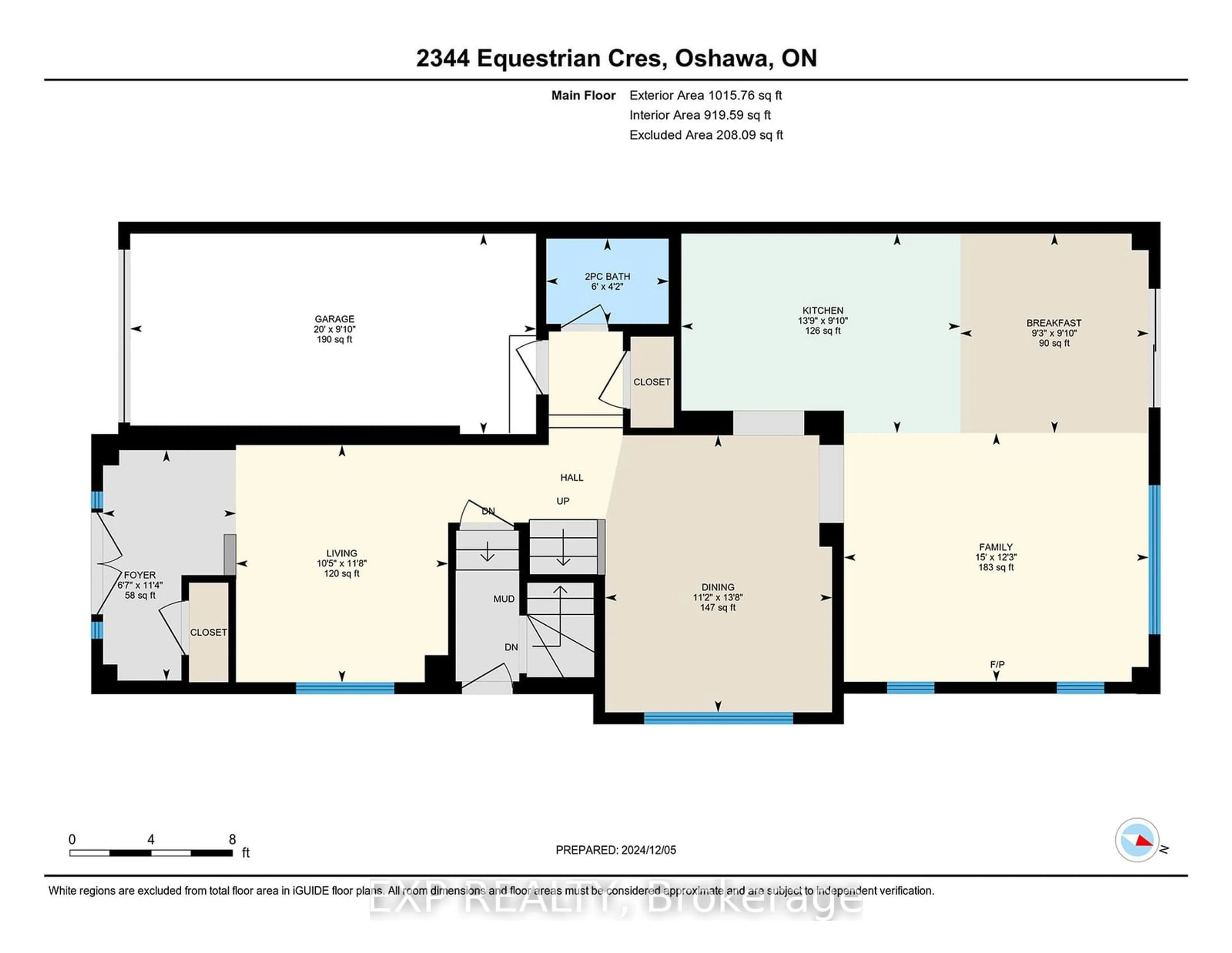 Floor plan for 2344 Equestrian Cres, Oshawa Ontario L1L 0L6