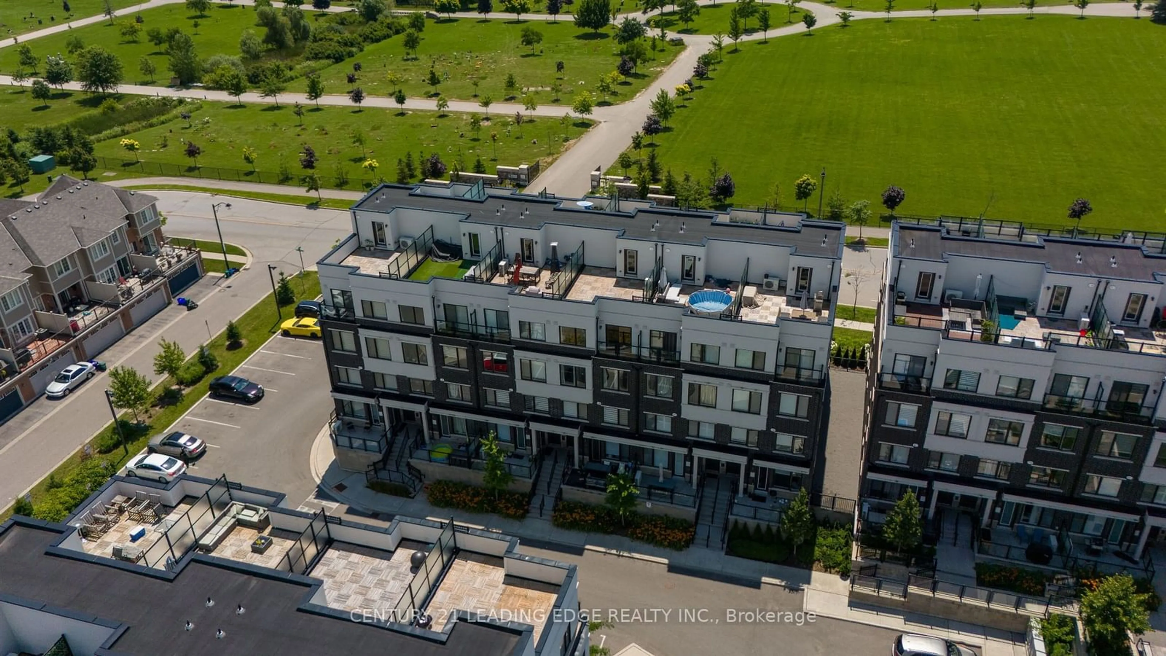 A pic from outside/outdoor area/front of a property/back of a property/a pic from drone, city buildings view from balcony for 1711 Pure Springs Blvd #415, Pickering Ontario L1V 2P8