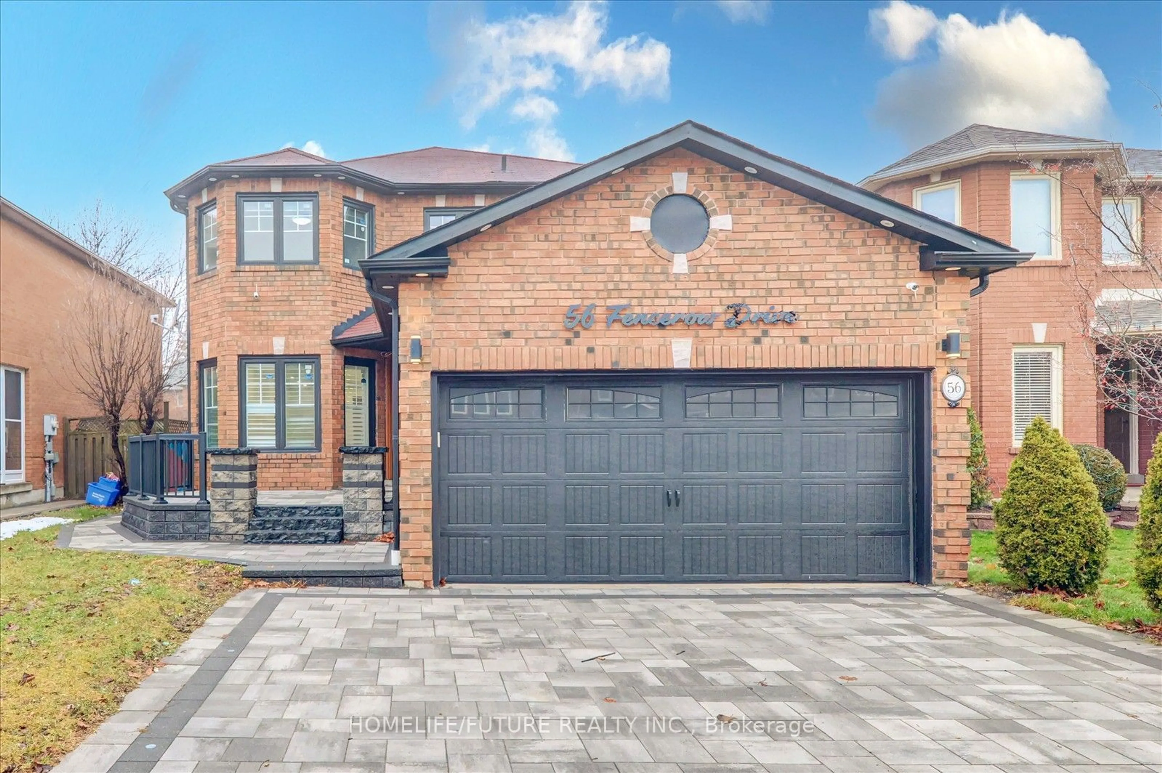 Home with brick exterior material, street for 56 Fencerow Dr, Whitby Ontario L1R 1Y3