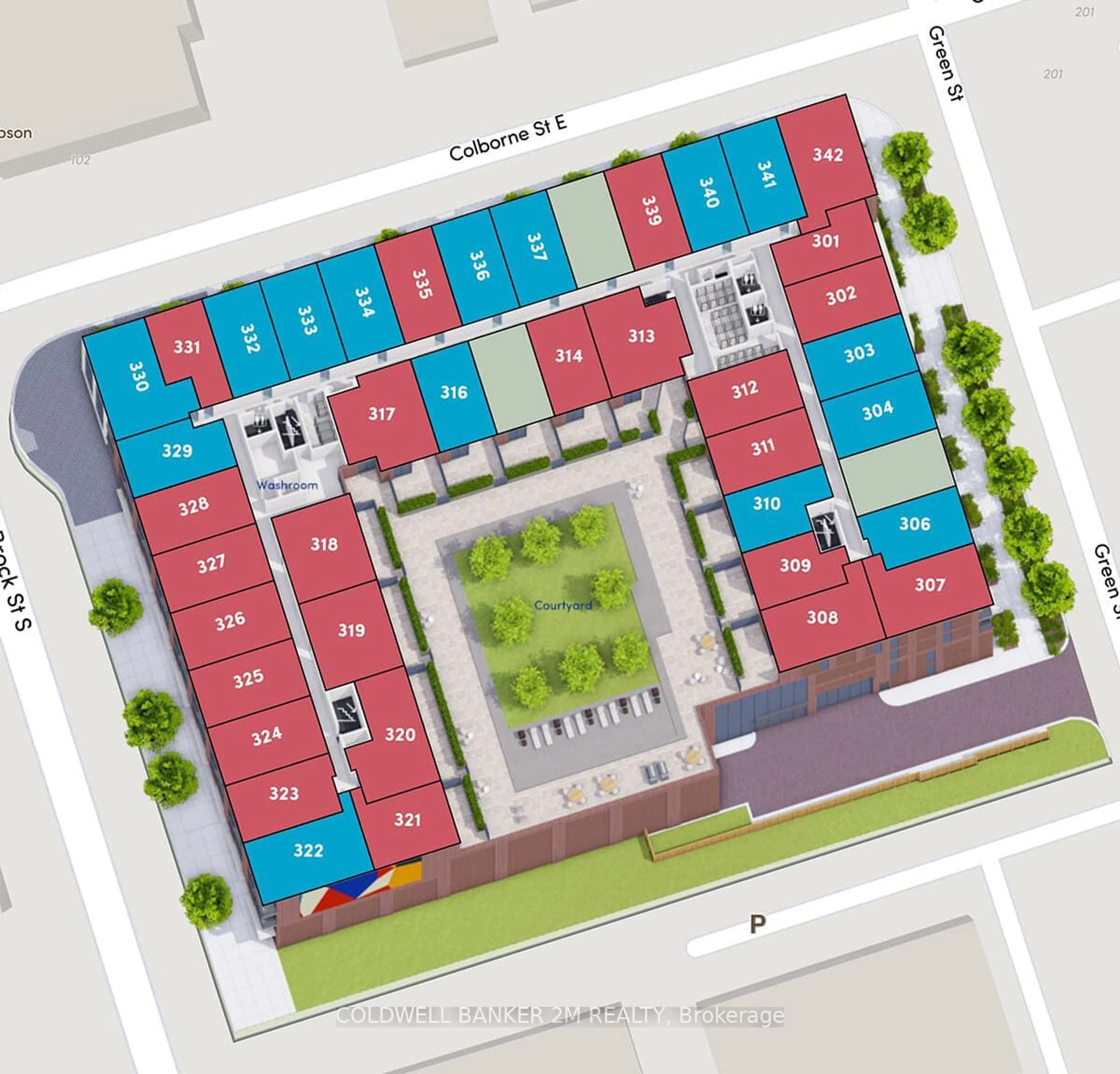 Floor plan for 201 Brock St #311, Whitby Ontario L1N 4K2