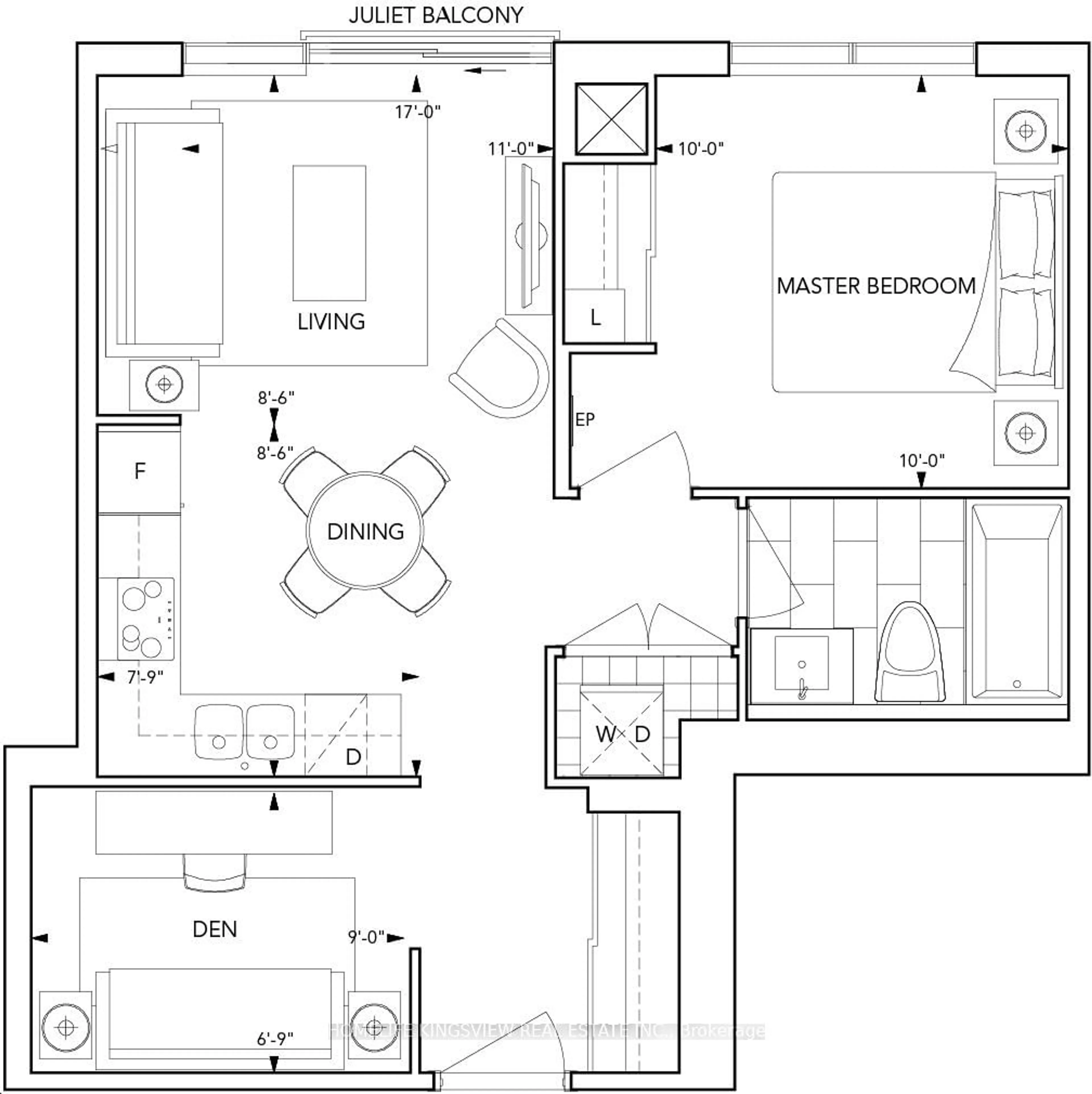 Floor plan for 275 Village Green Sq #2220, Toronto Ontario M1S 0L8