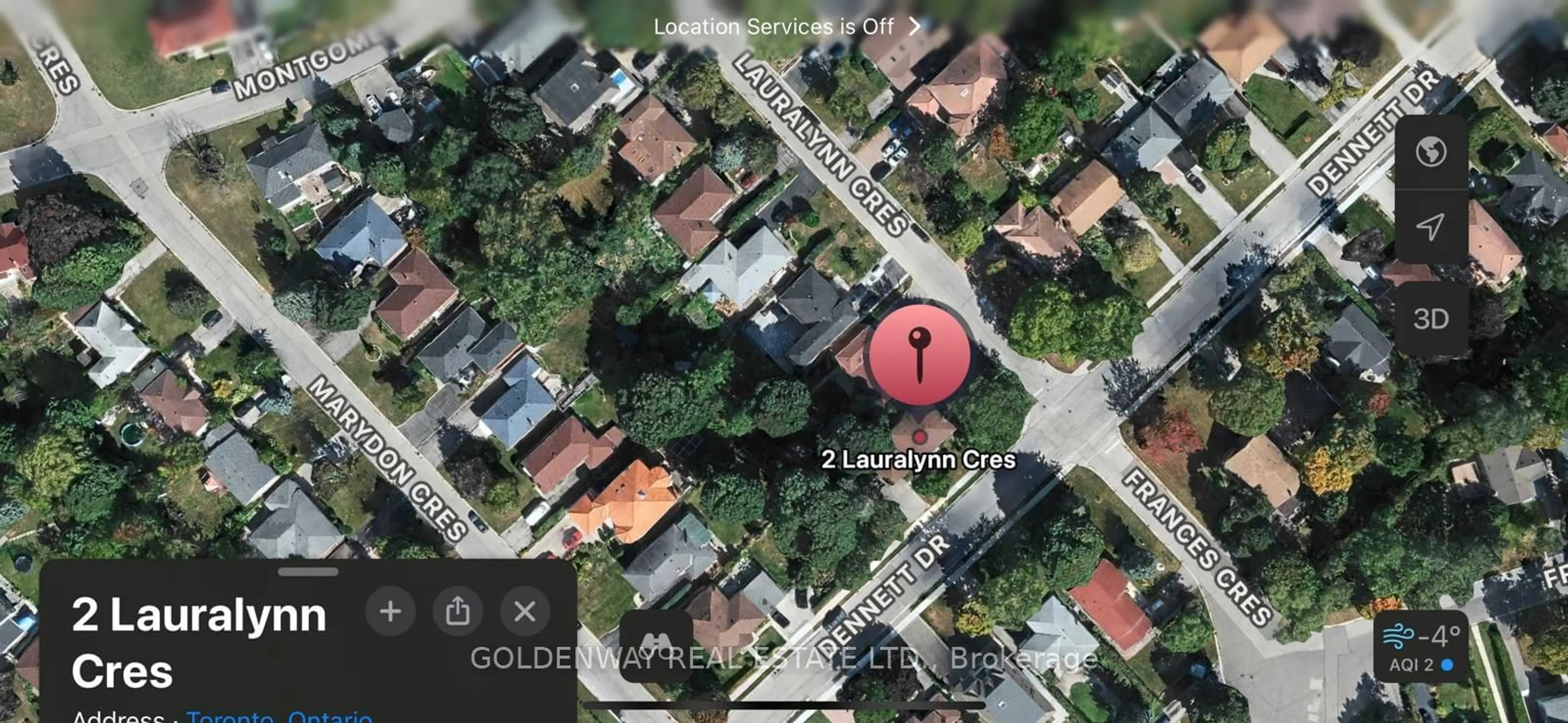 A pic from outside/outdoor area/front of a property/back of a property/a pic from drone, street for 2 Lauralynn Cres, Toronto Ontario M1S 2H4