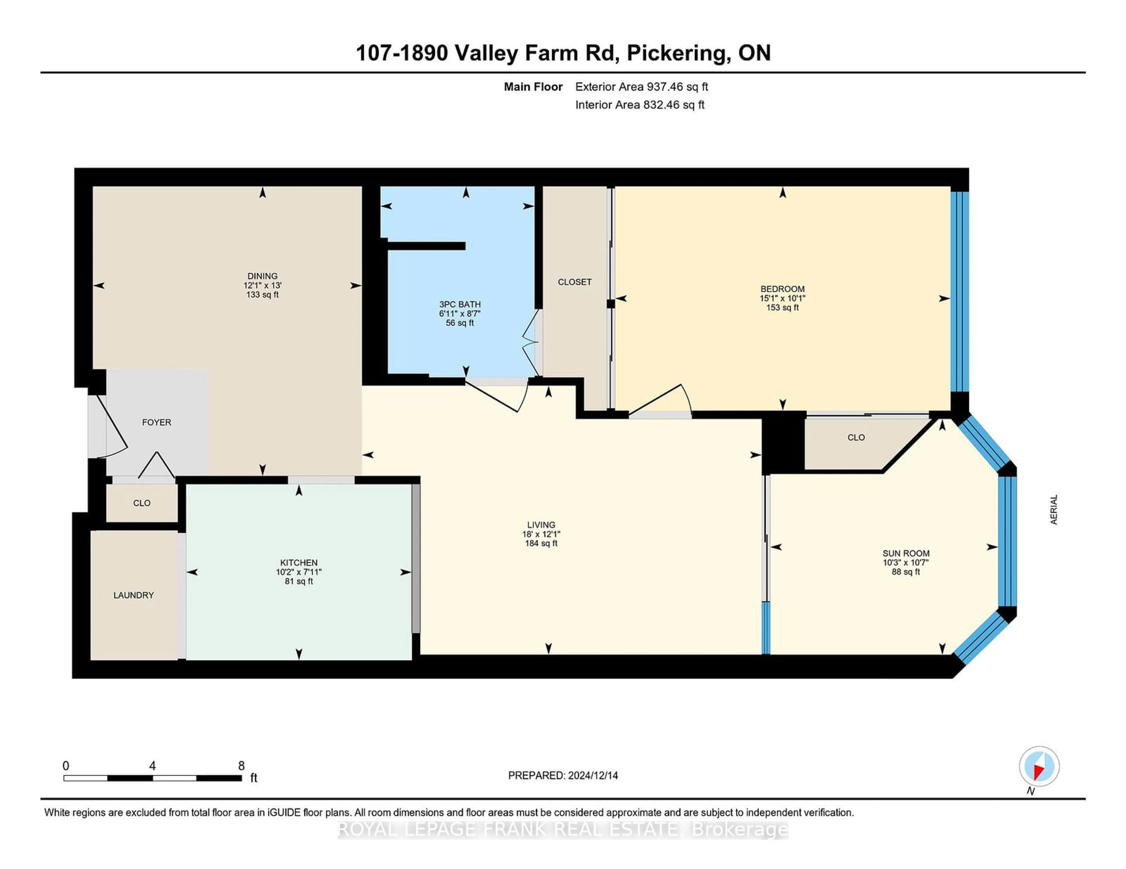 Floor plan for 1890 Valley Farm Rd #107, Pickering Ontario L1V 6B4