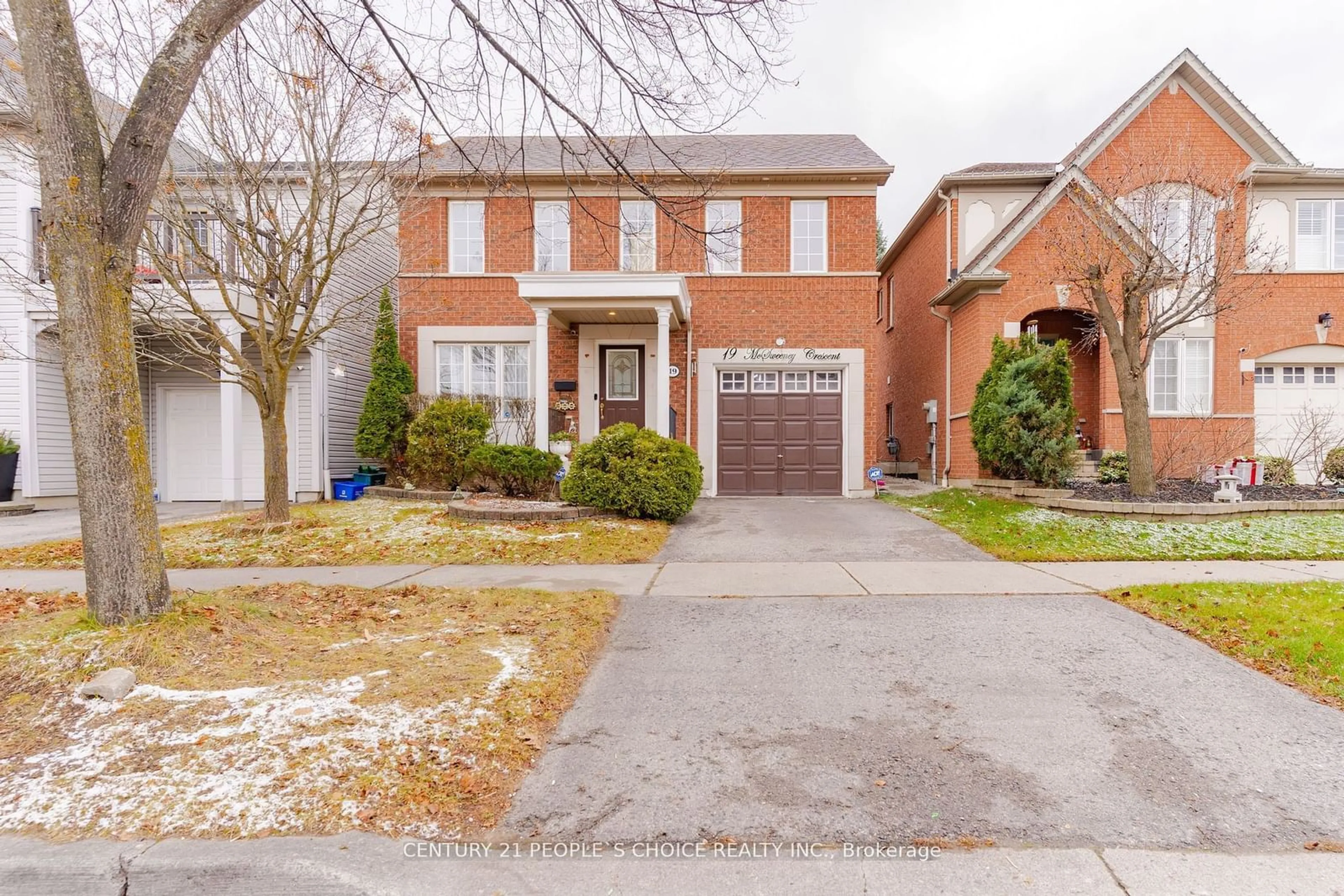 Home with brick exterior material, street for 19 McSweeney Cres, Ajax Ontario L1T 4C7