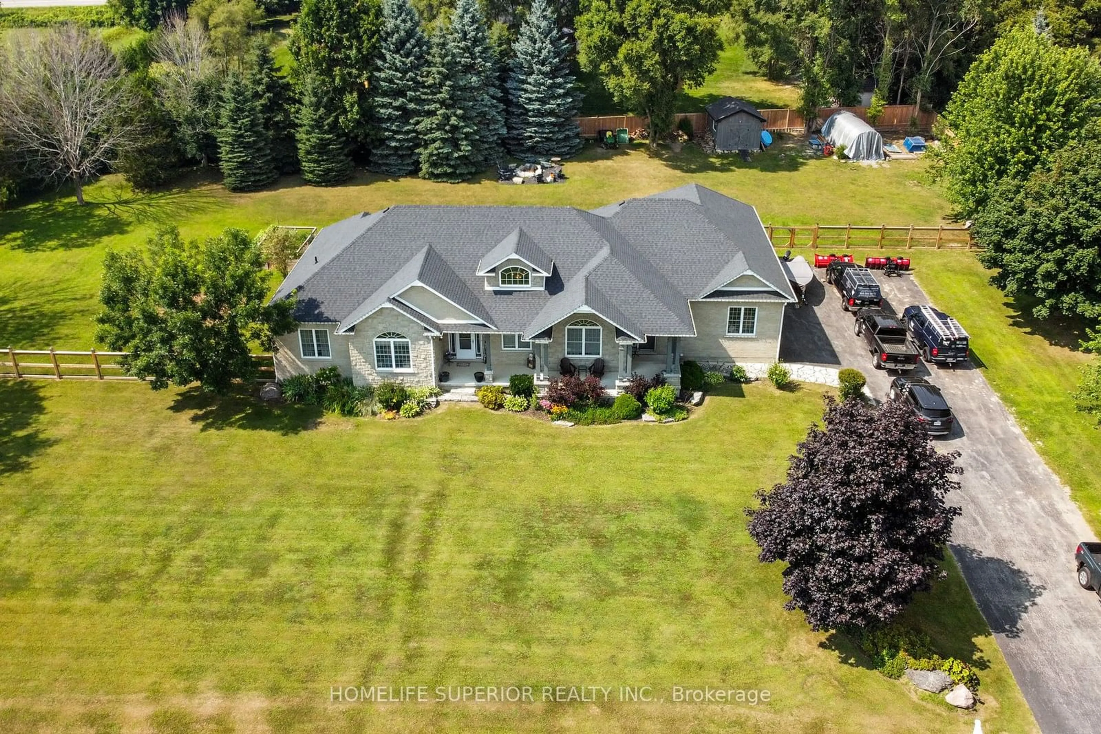 A pic from outside/outdoor area/front of a property/back of a property/a pic from drone, mountain view for 4568 Paynes Cres, Clarington Ontario L0A 1J0