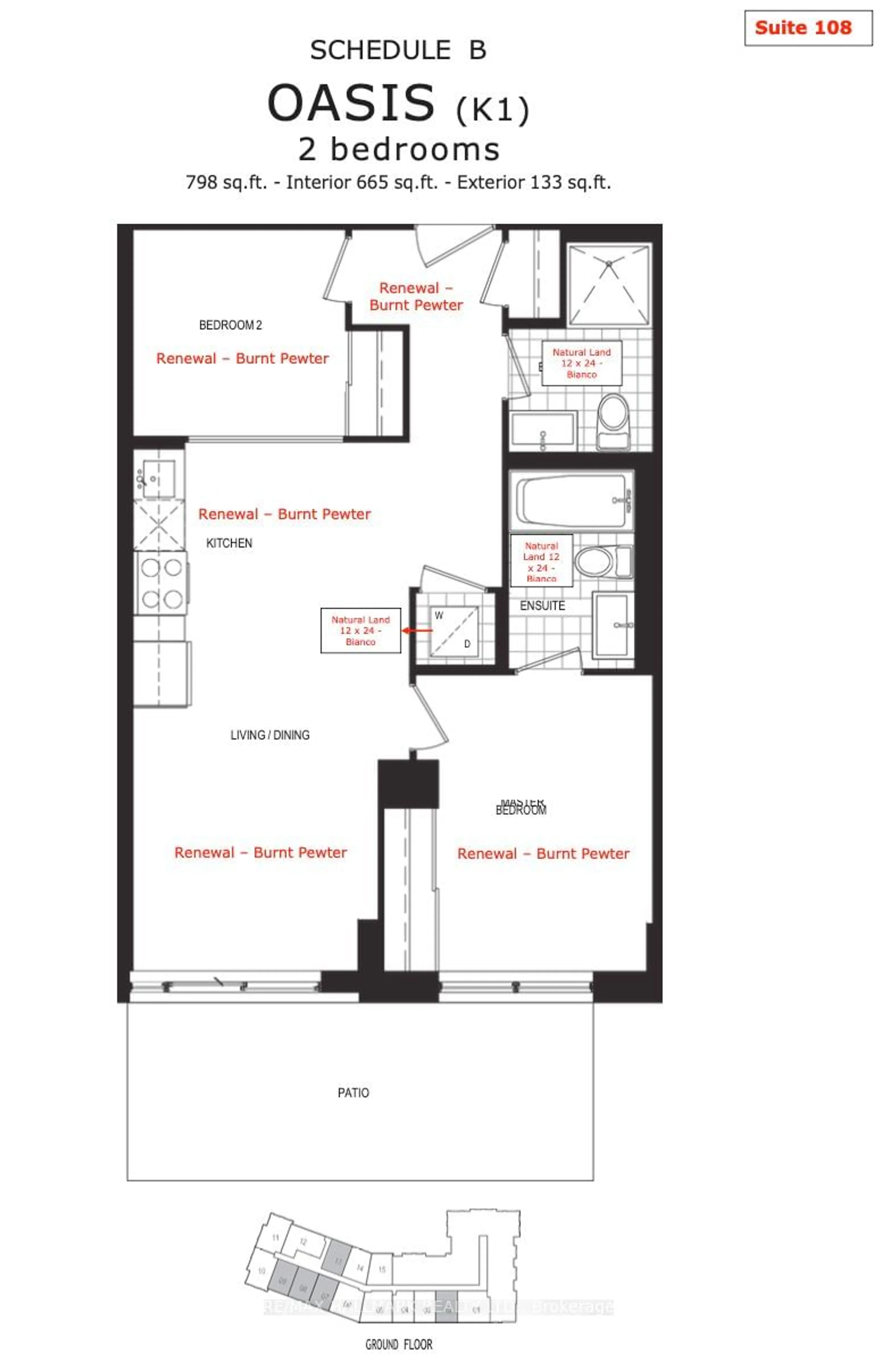 Floor plan for 1010 Dundas St #108, Whitby Ontario L1N 2K2