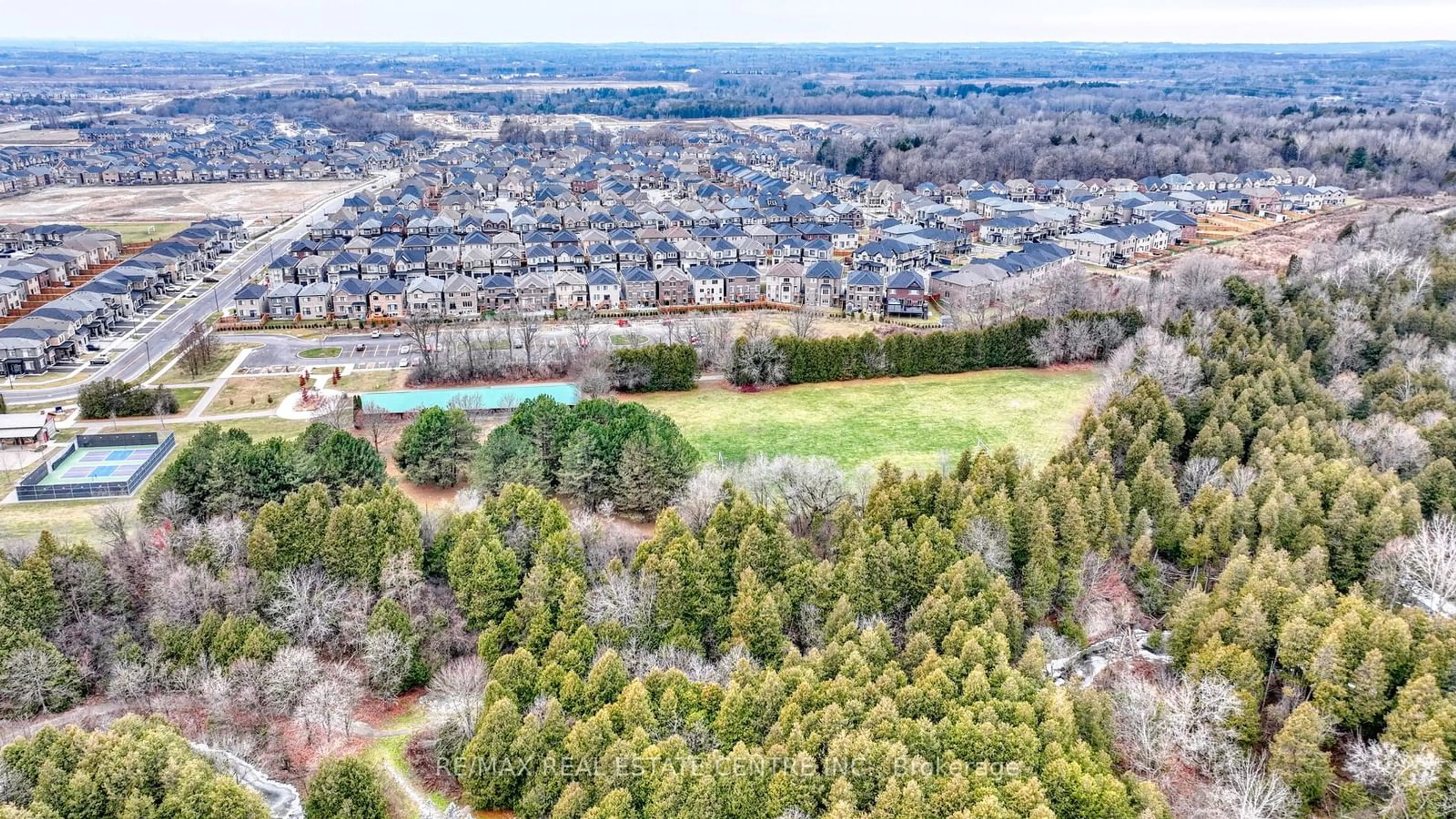 A pic from outside/outdoor area/front of a property/back of a property/a pic from drone, forest/trees view for 160 Christine Elliott Ave, Whitby Ontario L1P 0L4