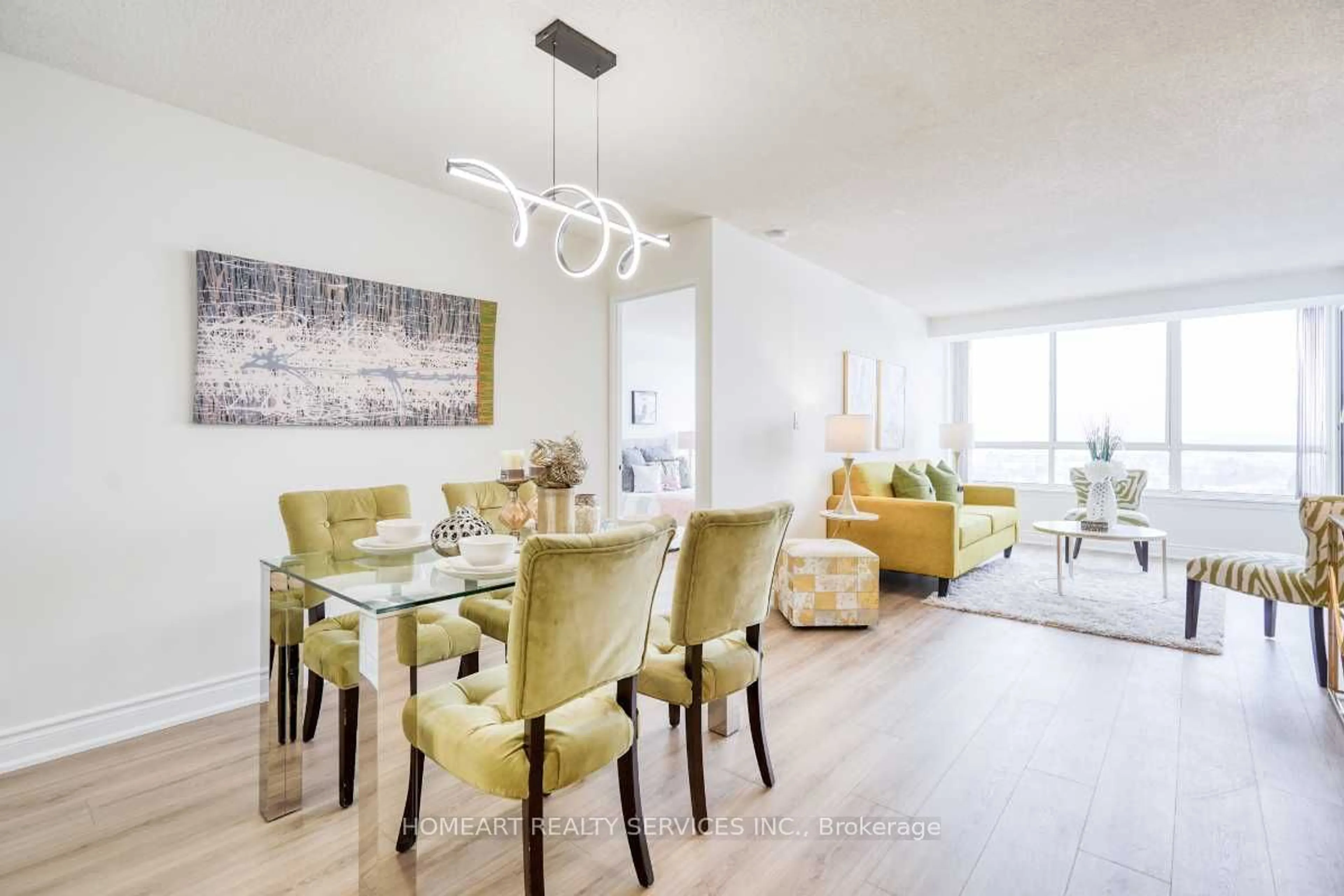 Dining room, wood/laminate floor for 275 Bamburgh Circ #1501, Toronto Ontario M1W 3X4