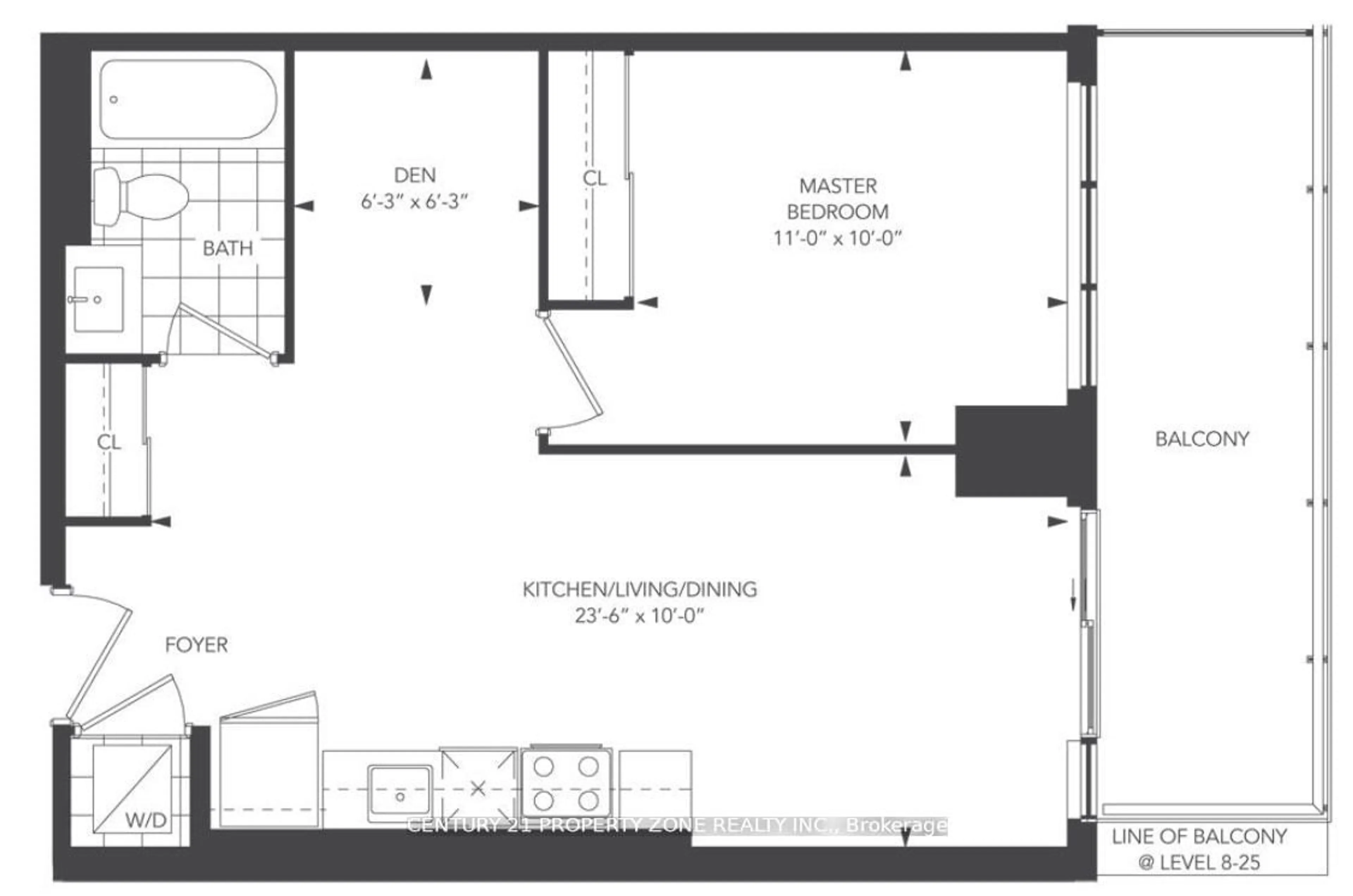 Floor plan for 1455 Celebration Dr #1401, Pickering Ontario L1W 1L8