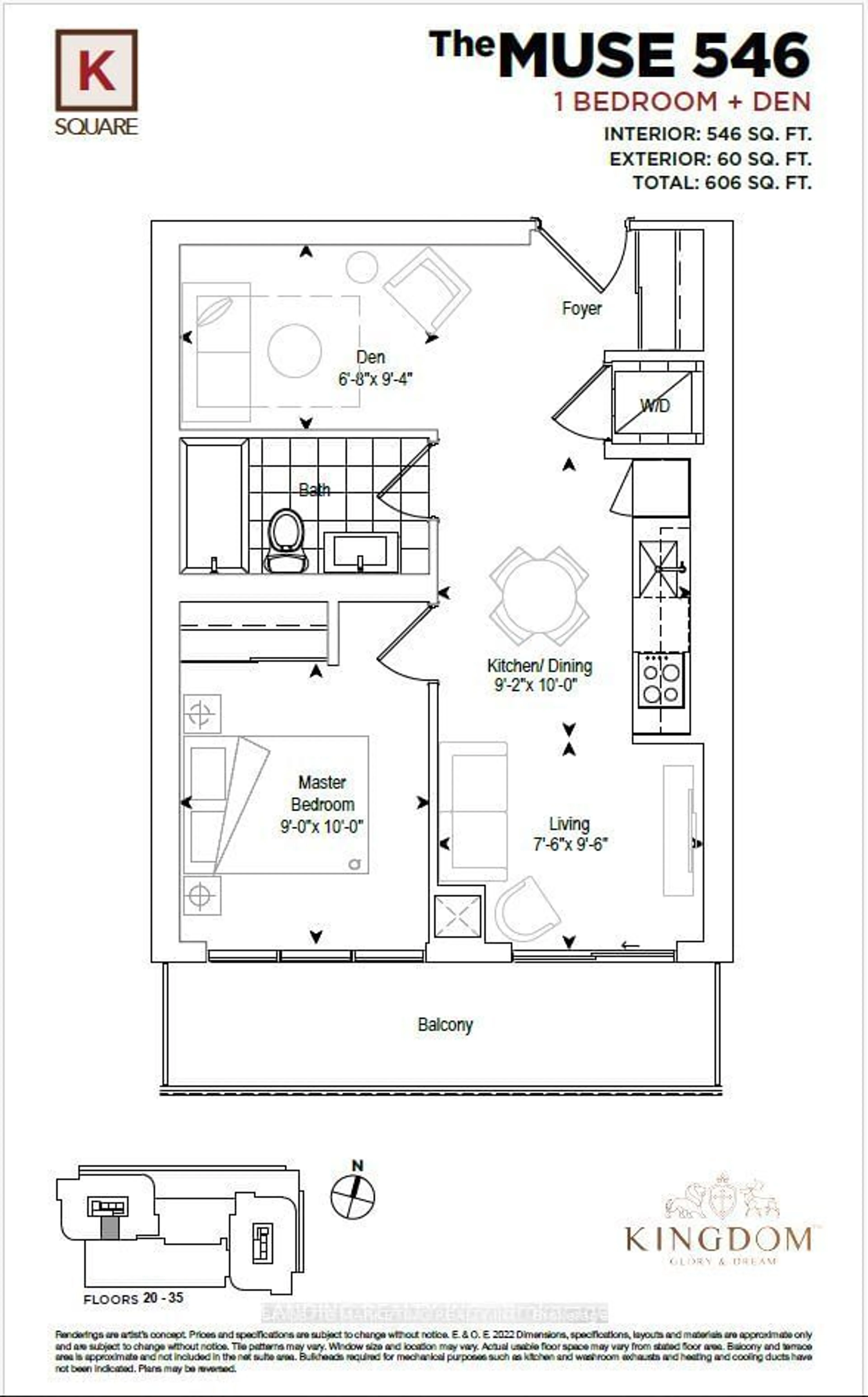 Floor plan for 2031 KENNEDY Rd #3326, Toronto Ontario M1T 0B8