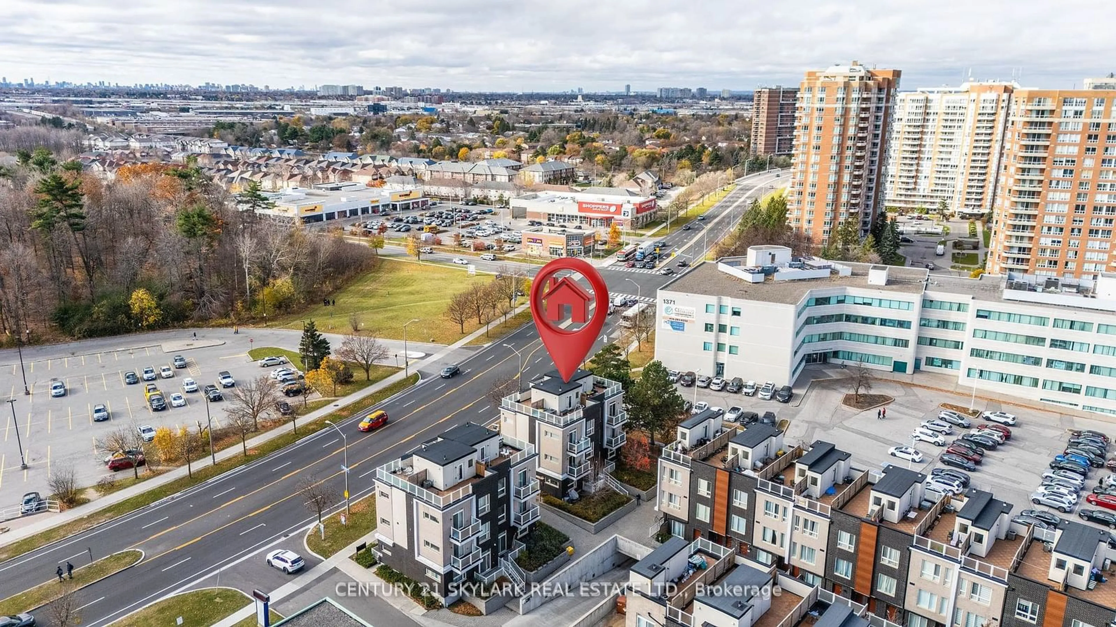 A pic from outside/outdoor area/front of a property/back of a property/a pic from drone, city buildings view from balcony for 1367 Neilson Rd #4, Toronto Ontario M1B 3C2