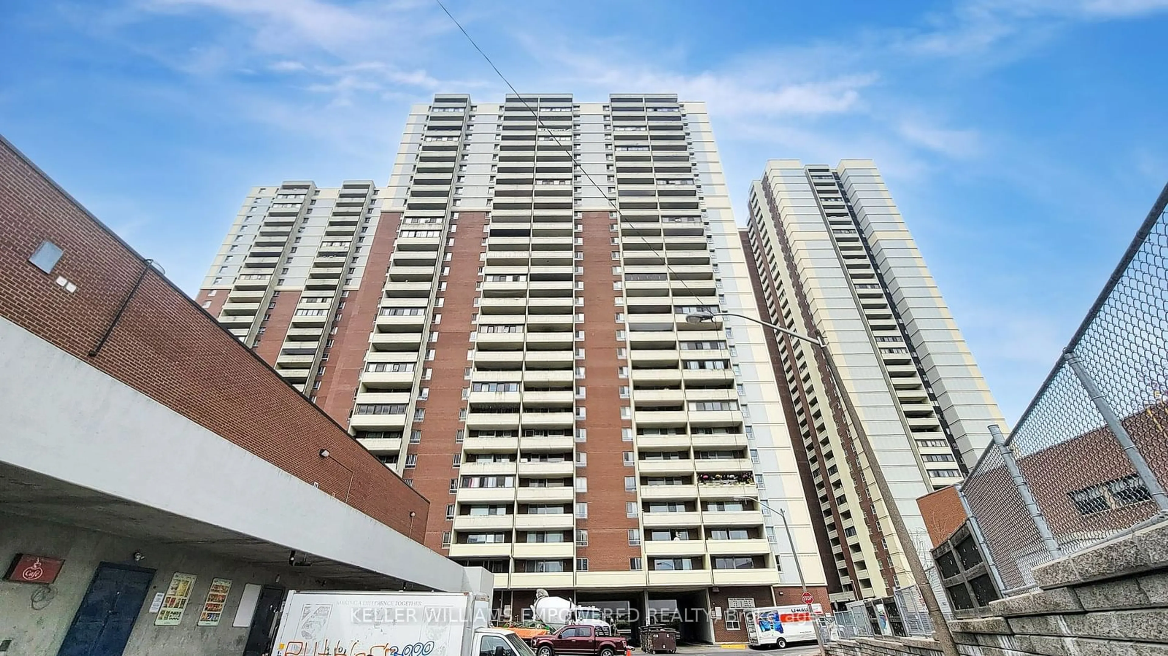 Balcony in the apartment, street for 5 Massey Sq #2301, Toronto Ontario M4C 5L6