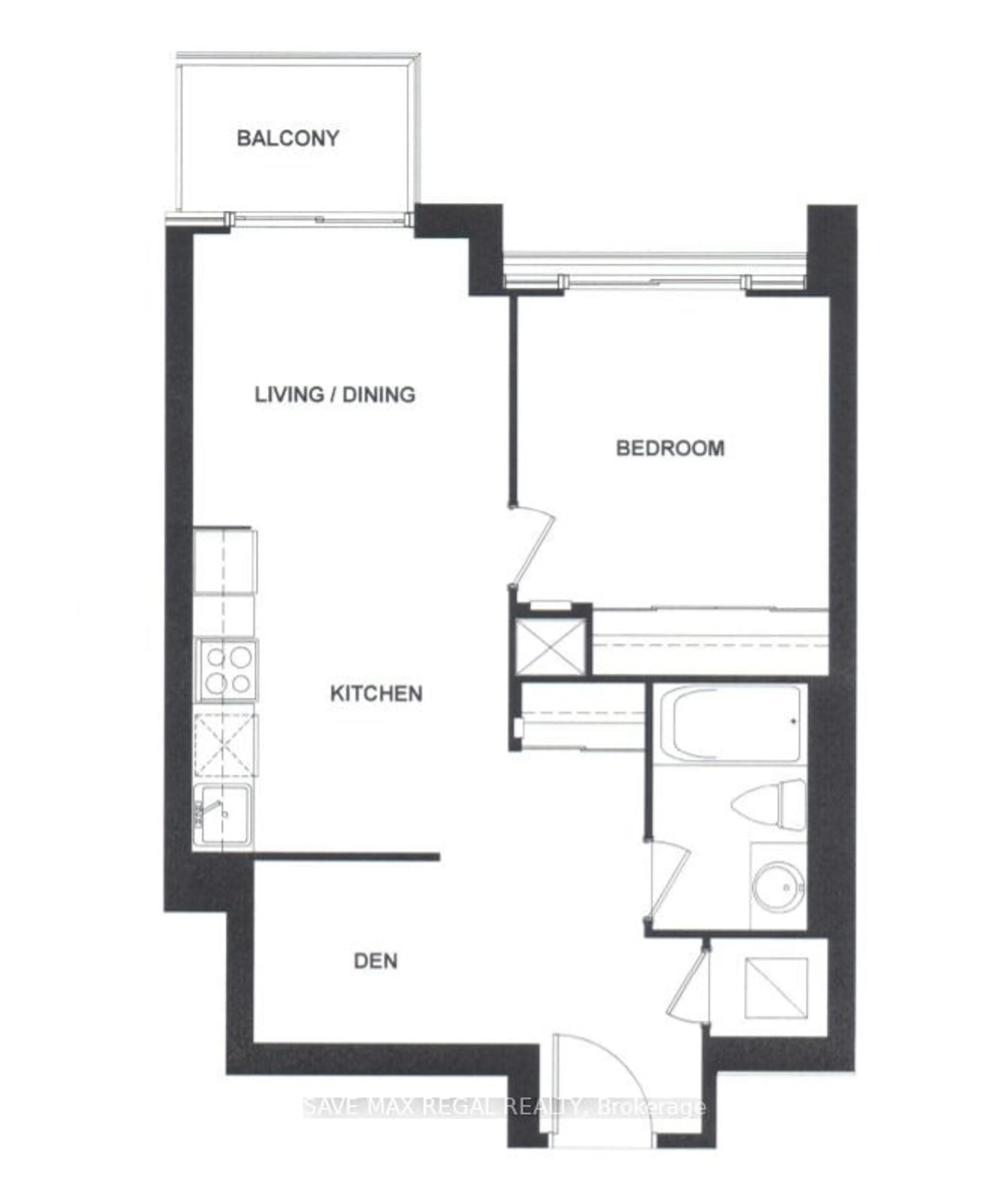 Floor plan for 2550 Simcoe St #413, Oshawa Ontario L1H 7K4