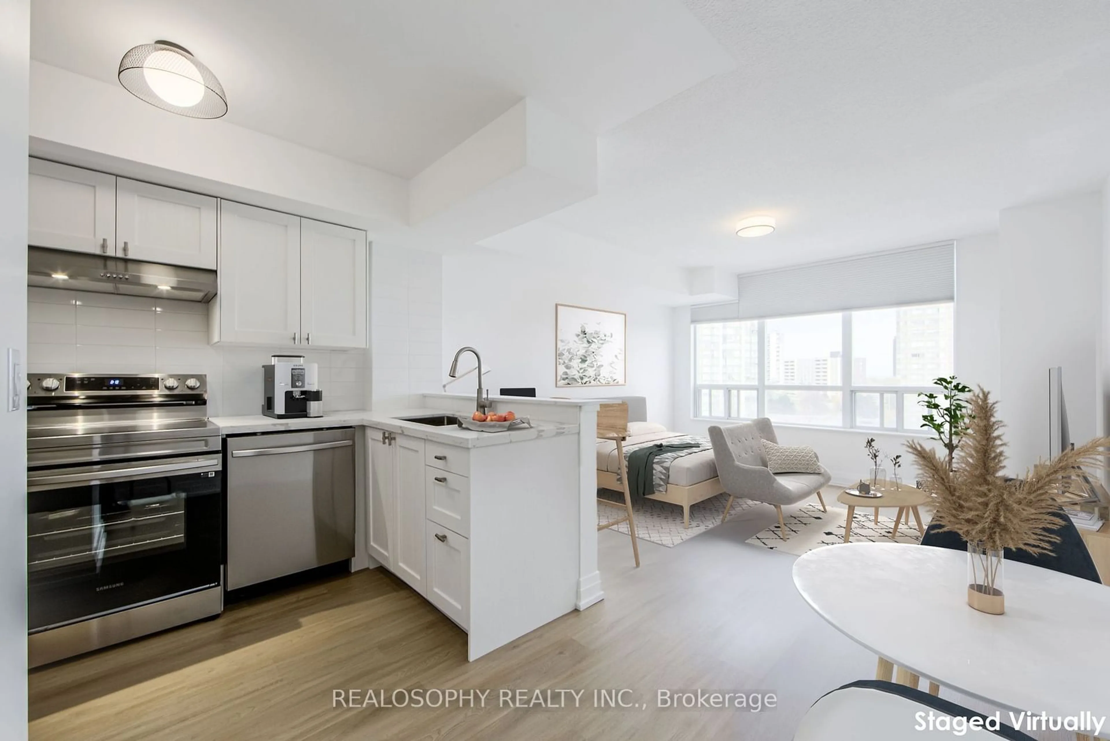 Open concept kitchen, unknown for 3650 Kingston Rd #805, Toronto Ontario M1M 3X9