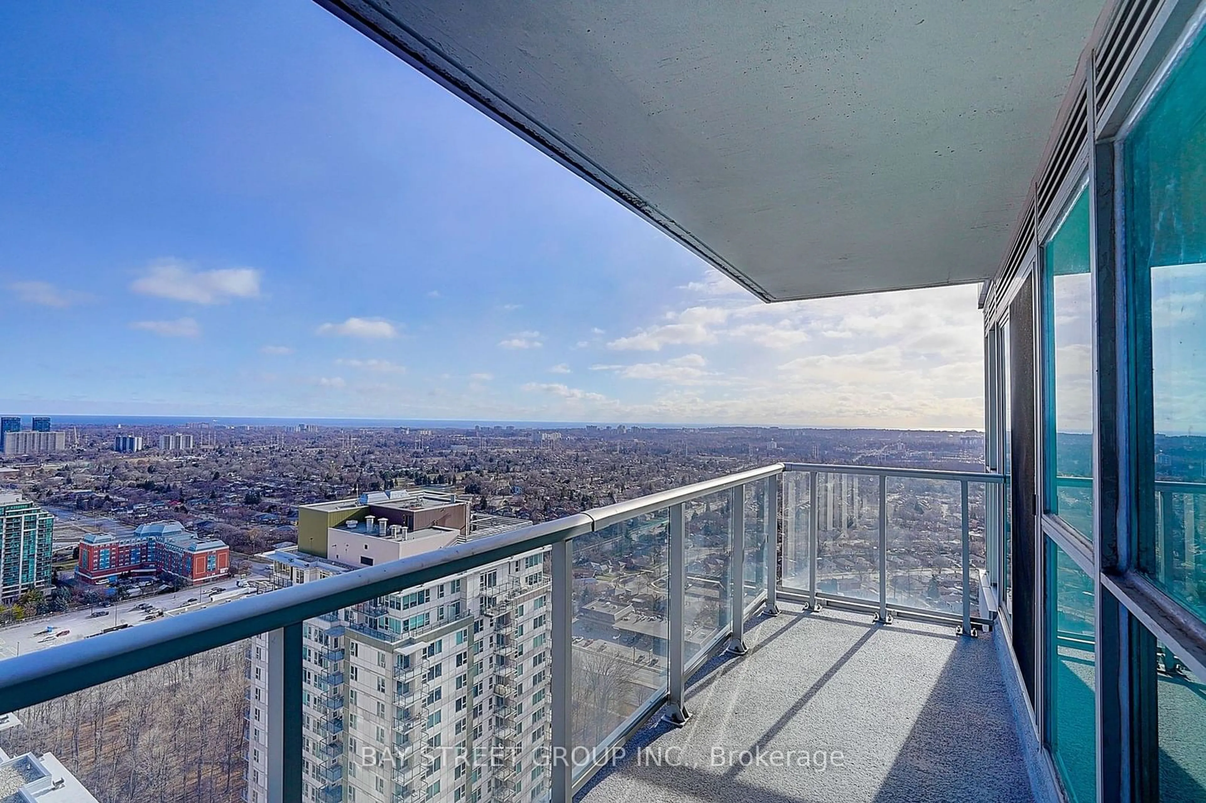 Balcony in the apartment, city buildings view from balcony for 50 Town Centre Crt #3810, Toronto Ontario M1P 4Y7