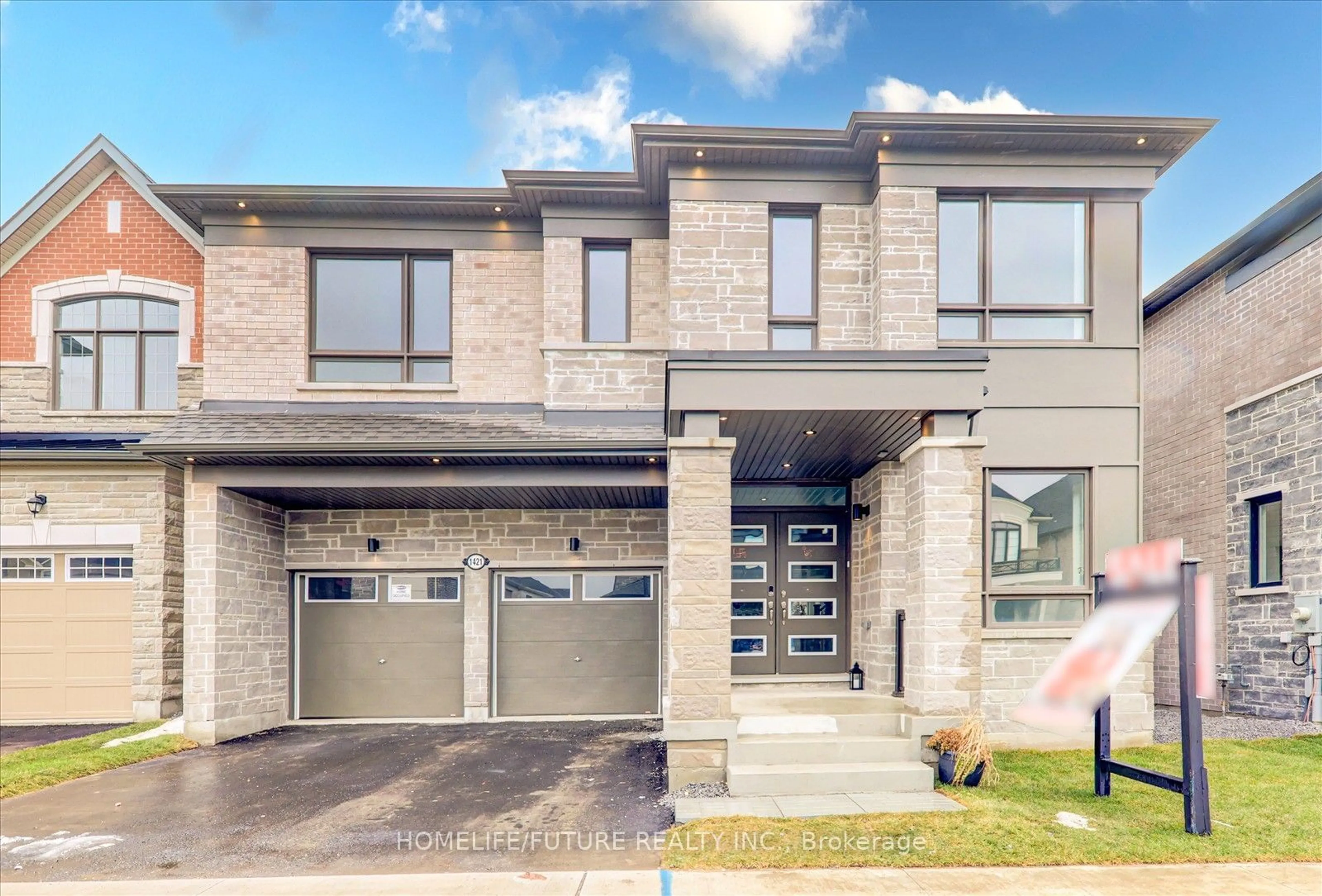 Home with brick exterior material, street for 1421 Swallowtail Lane, Pickering Ontario L1X 0N8