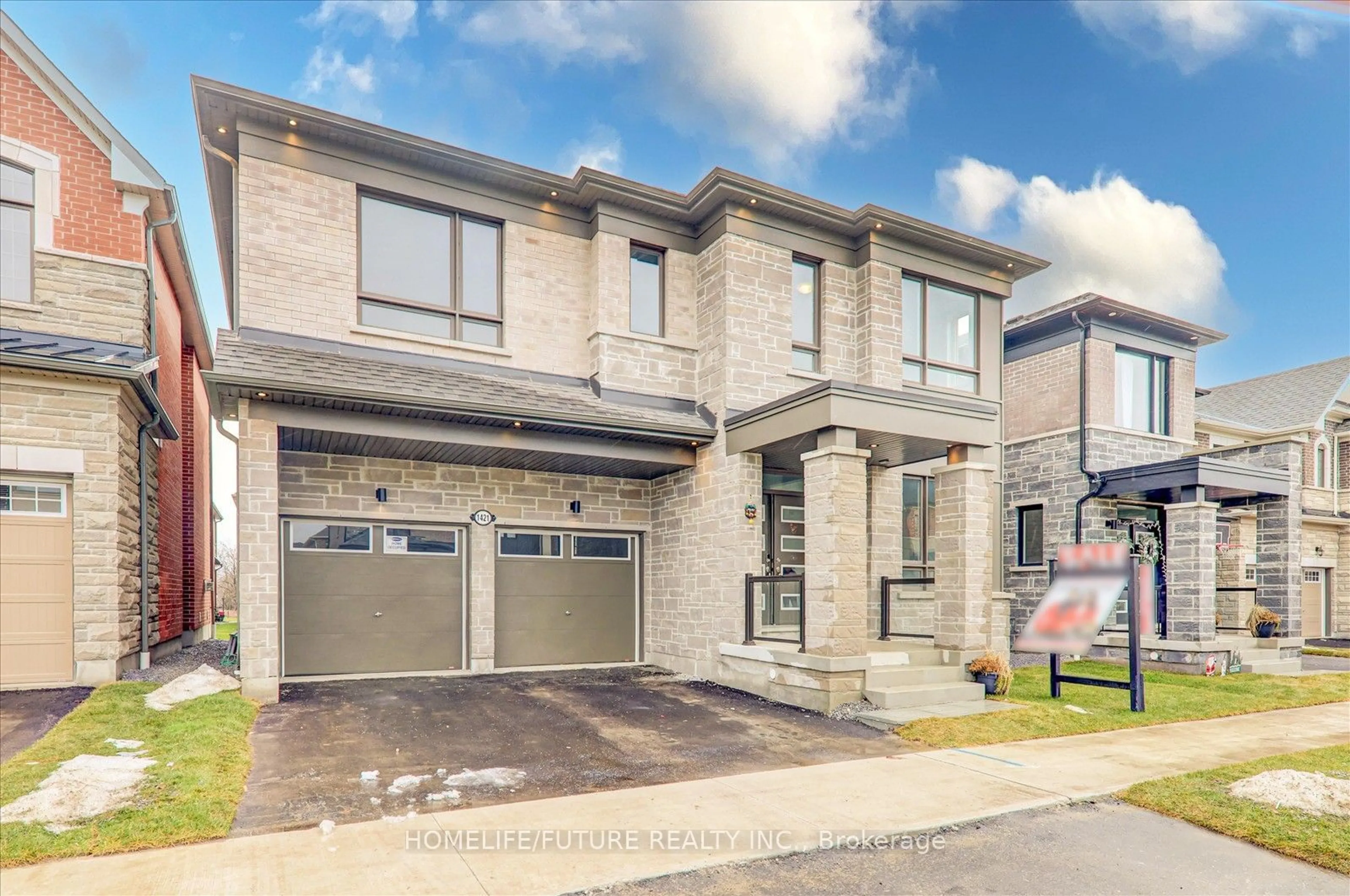 Home with brick exterior material, street for 1421 Swallowtail Lane, Pickering Ontario L1X 0N8