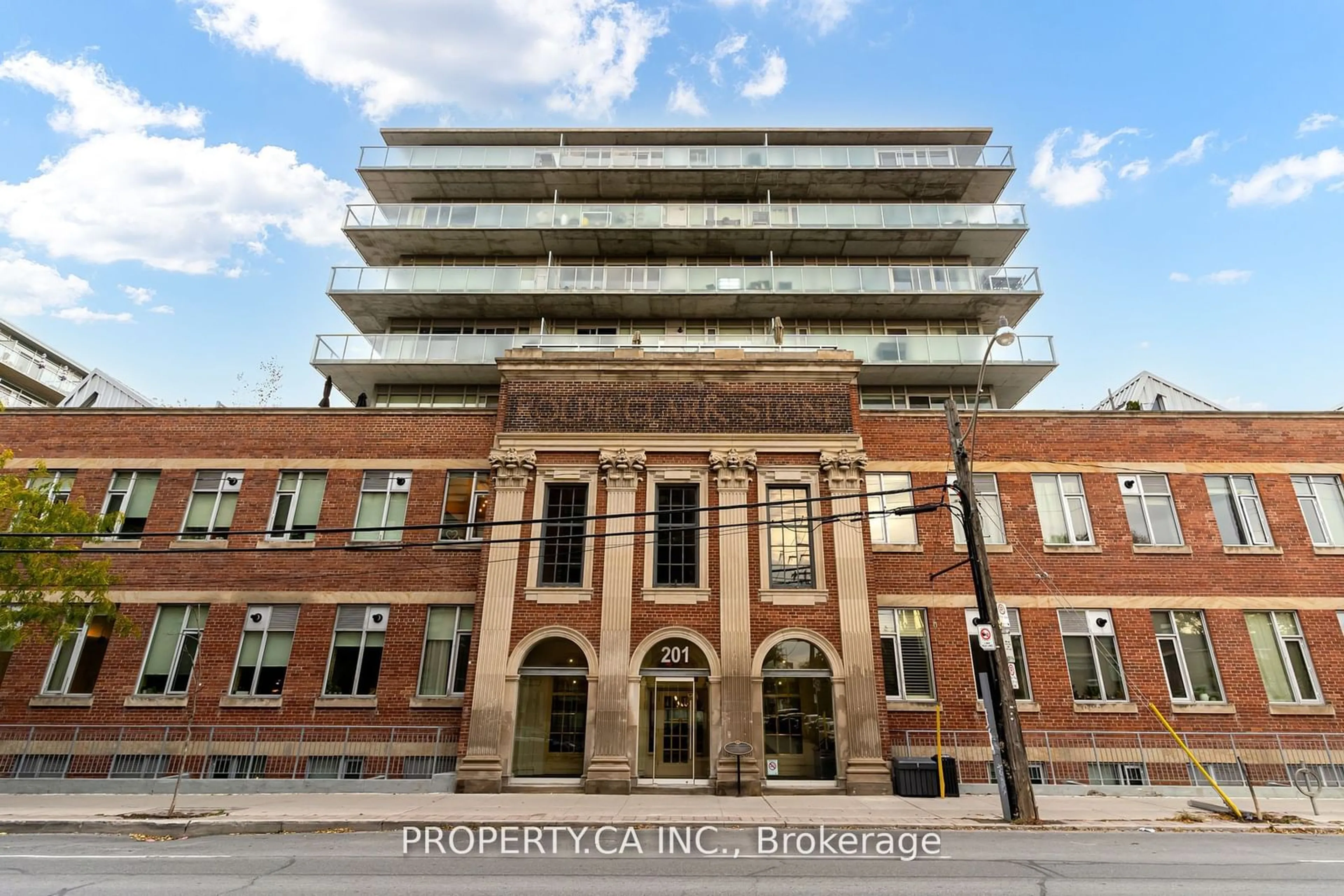 Home with brick exterior material, building for 201 Carlaw Ave #201, Toronto Ontario M4M 2S3