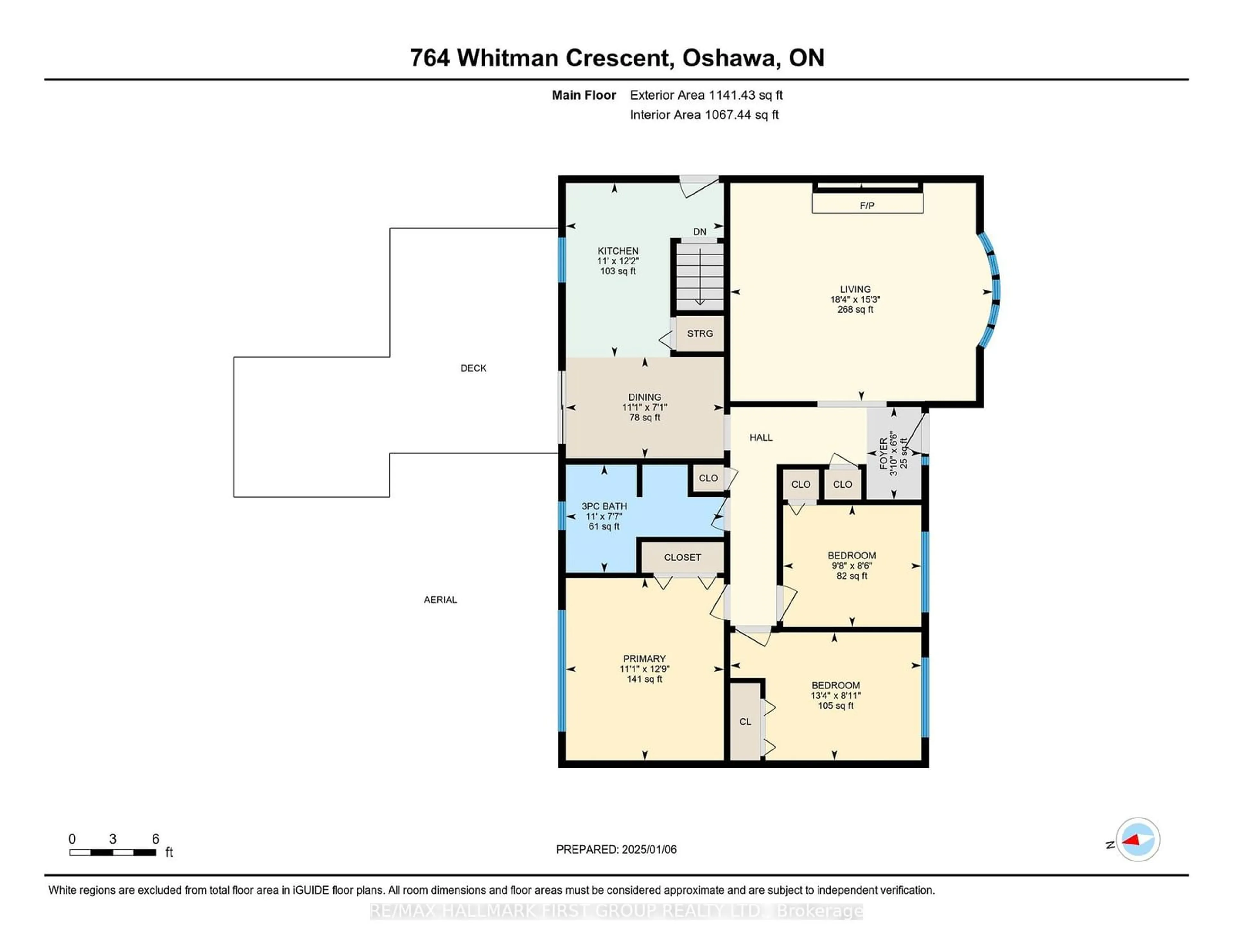 Floor plan for 764 Whitman Cres, Oshawa Ontario L1H 3L4