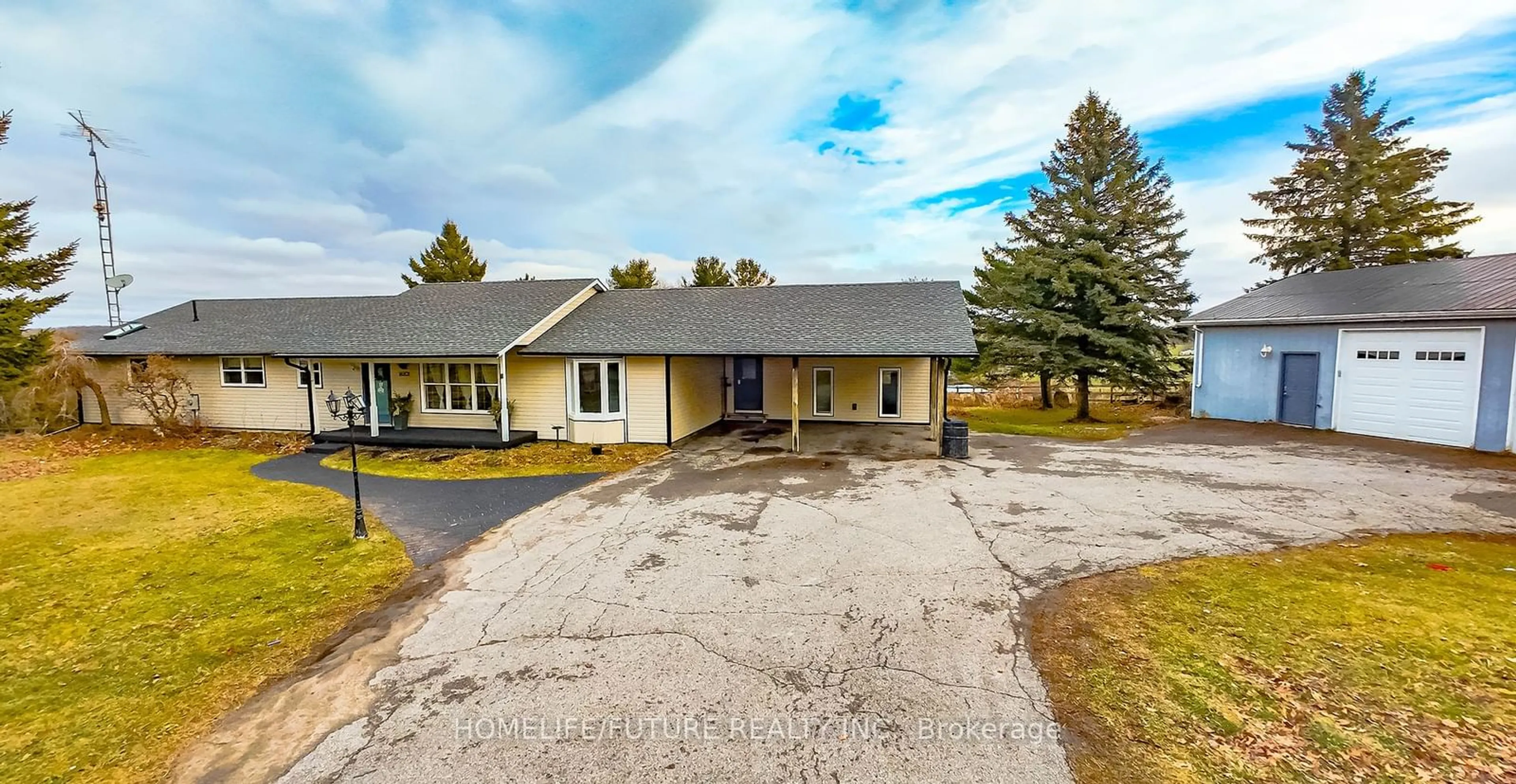 A pic from outside/outdoor area/front of a property/back of a property/a pic from drone, building for 14201 Mclaughlin Rd, Scugog Ontario L0B 1B0