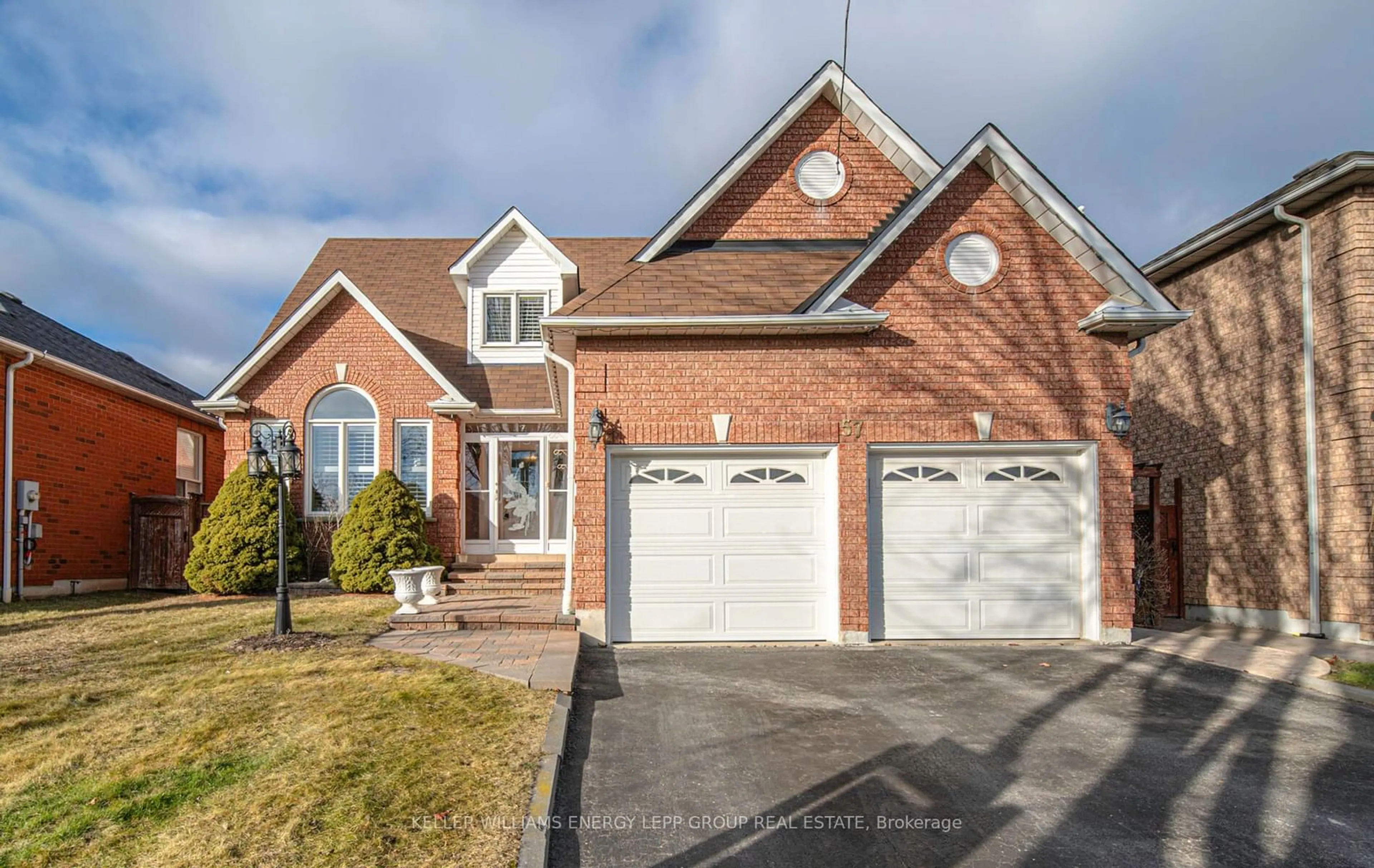 Home with brick exterior material, street for 57 Patrick Dr, Whitby Ontario L1R 2L3