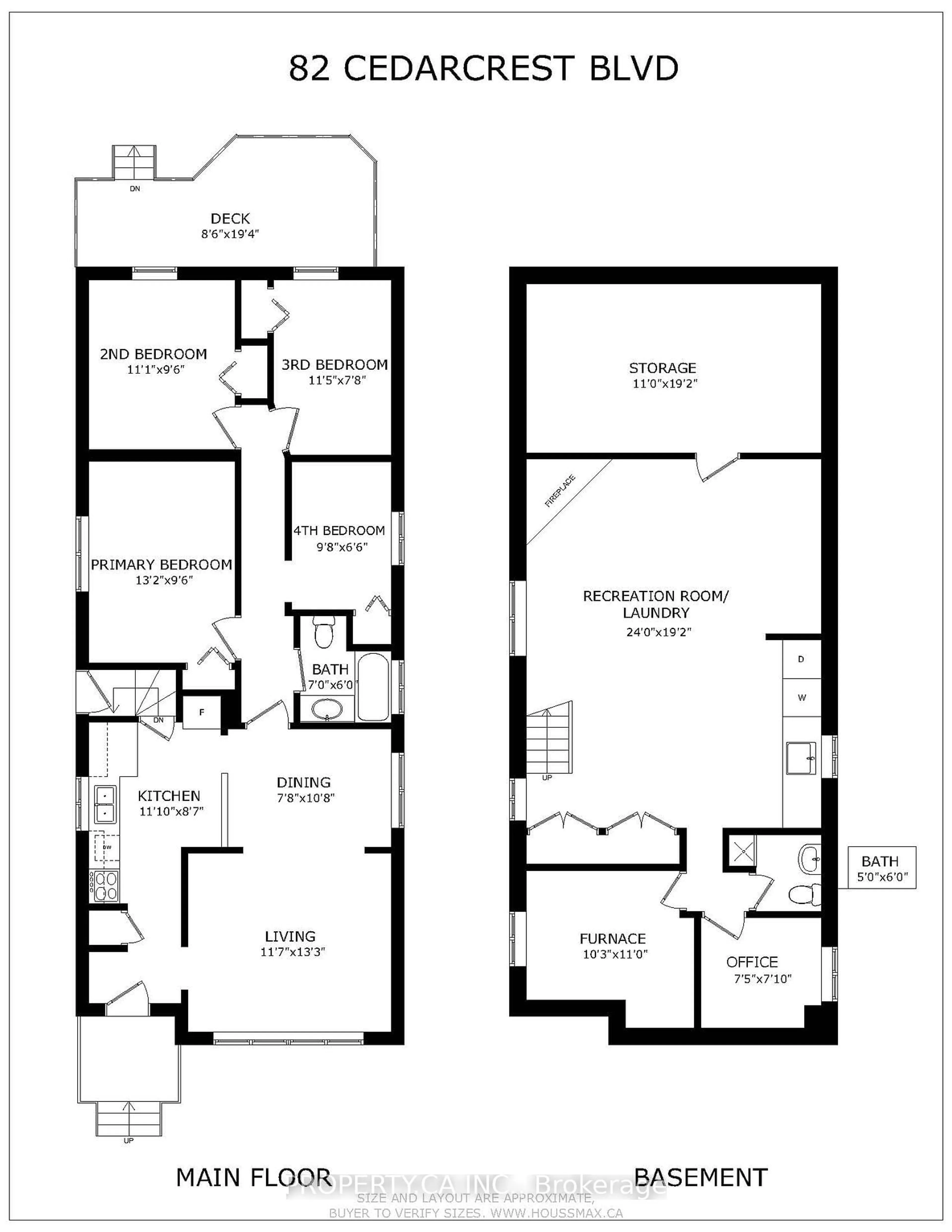 Floor plan for 82 Cedarcrest Blvd, Toronto Ontario M4B 2P3