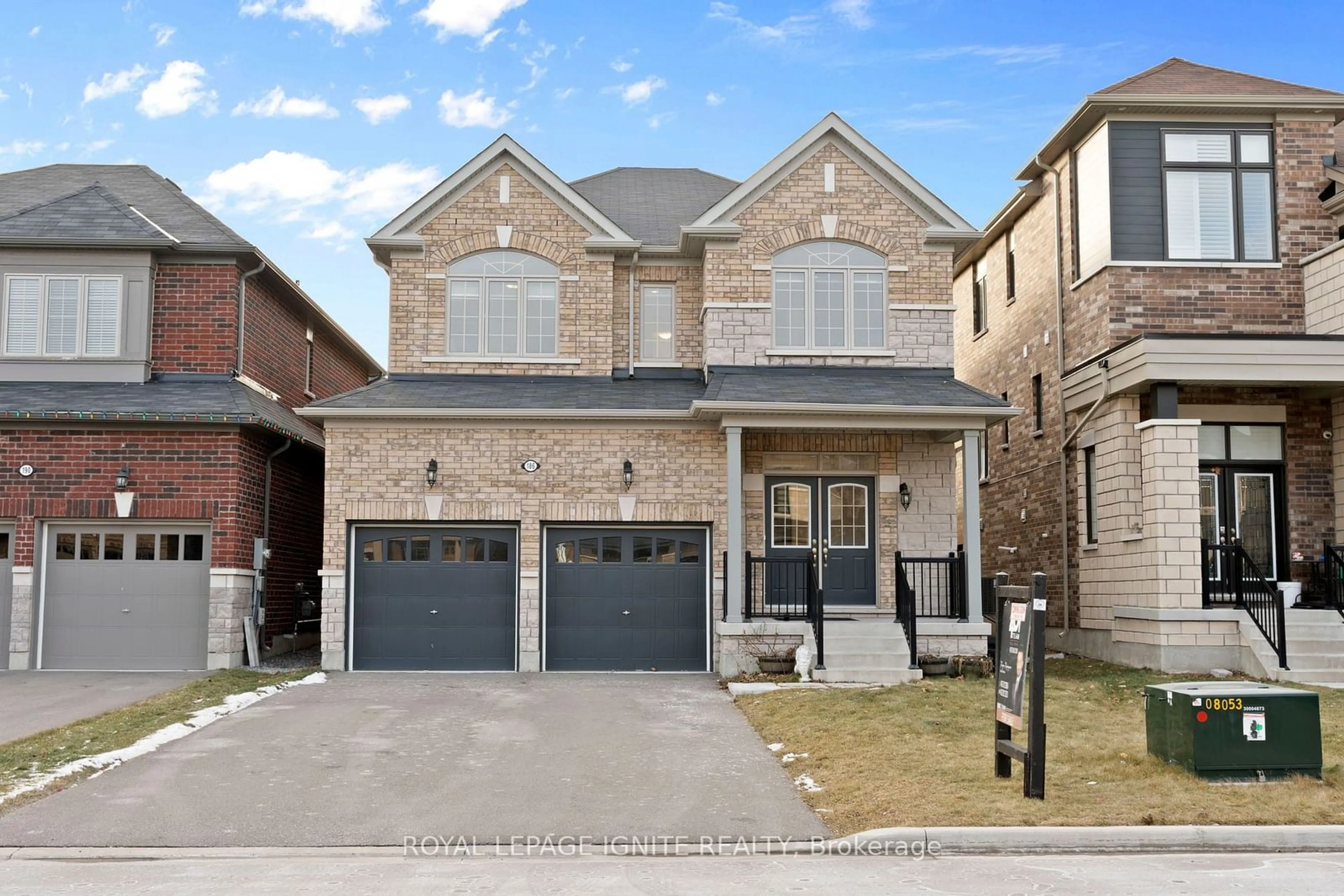 Home with brick exterior material, street for 186 Woolacott Lane, Clarington Ontario L1C 7H2