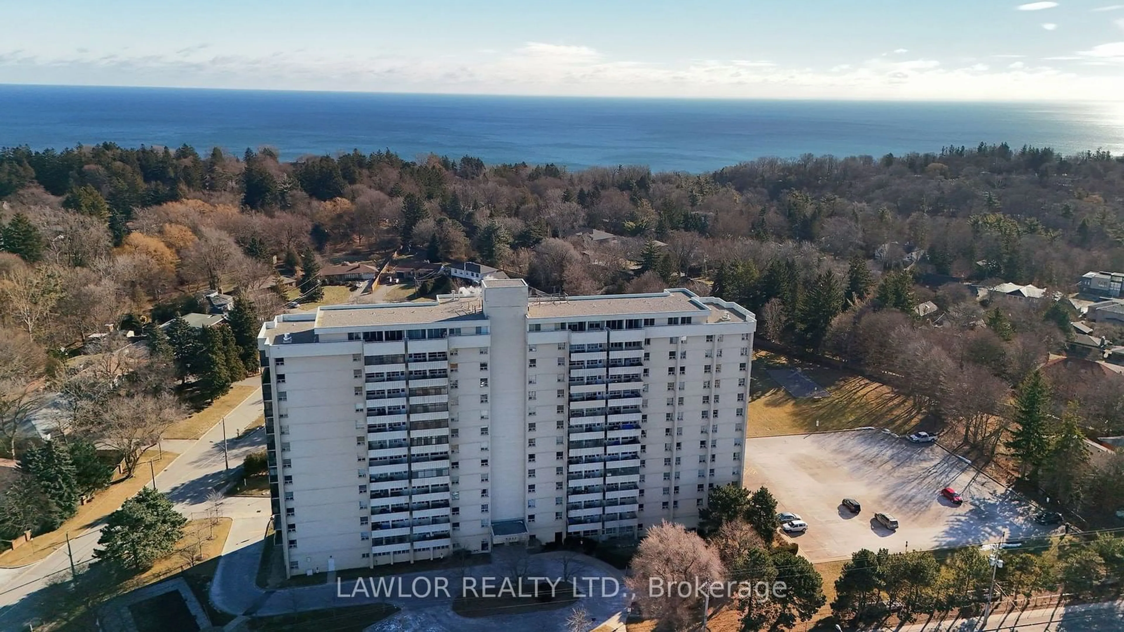 A pic from outside/outdoor area/front of a property/back of a property/a pic from drone, water/lake/river/ocean view for 3311 Kingston Rd #410, Toronto Ontario M1M 1R1