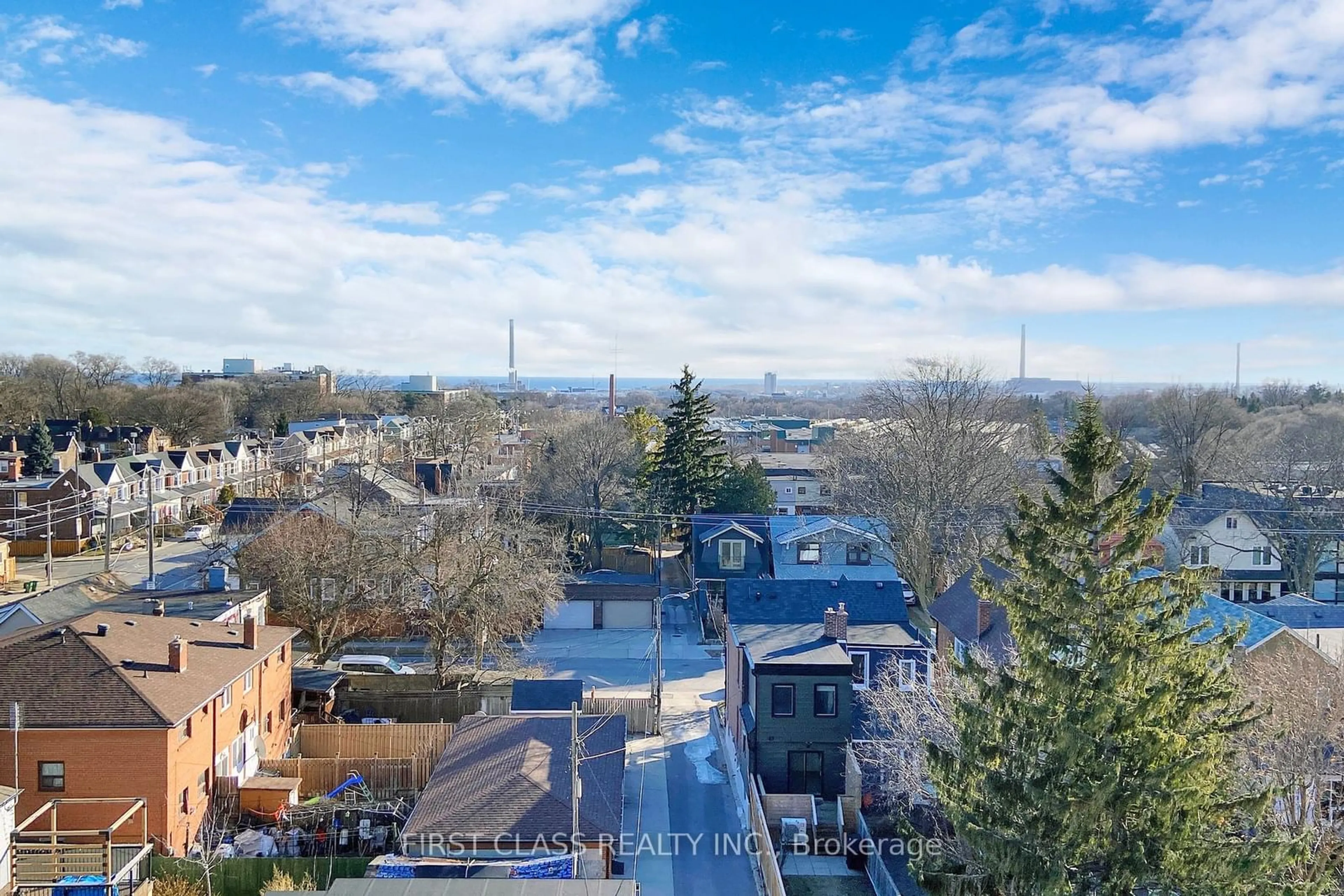 A pic from outside/outdoor area/front of a property/back of a property/a pic from drone, city buildings view from balcony for 630 Greenwood Ave #603, Toronto Ontario M4J 0A8