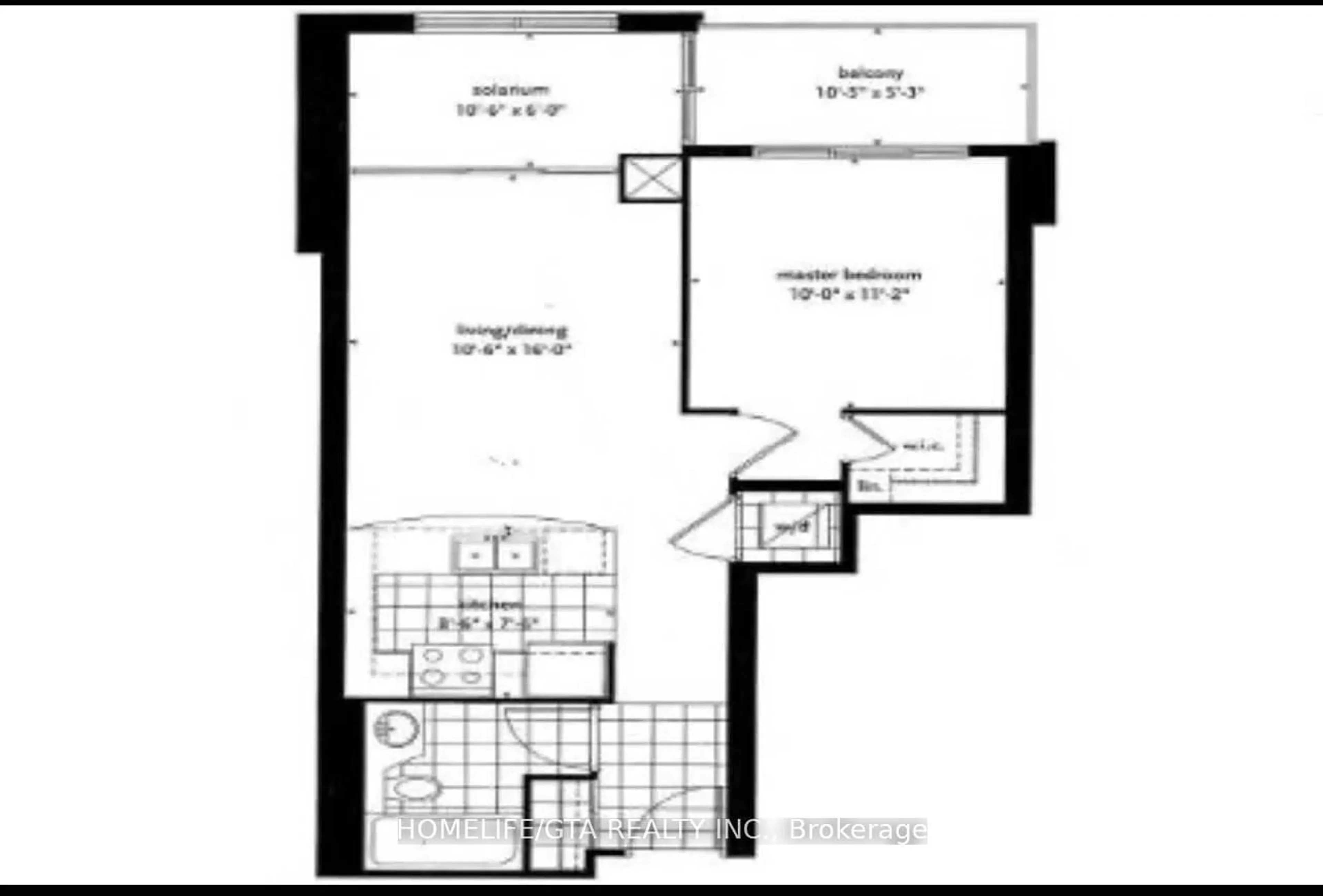 Floor plan for 60 Brian Harrison Way #1008, Toronto Ontario M1P 5J5