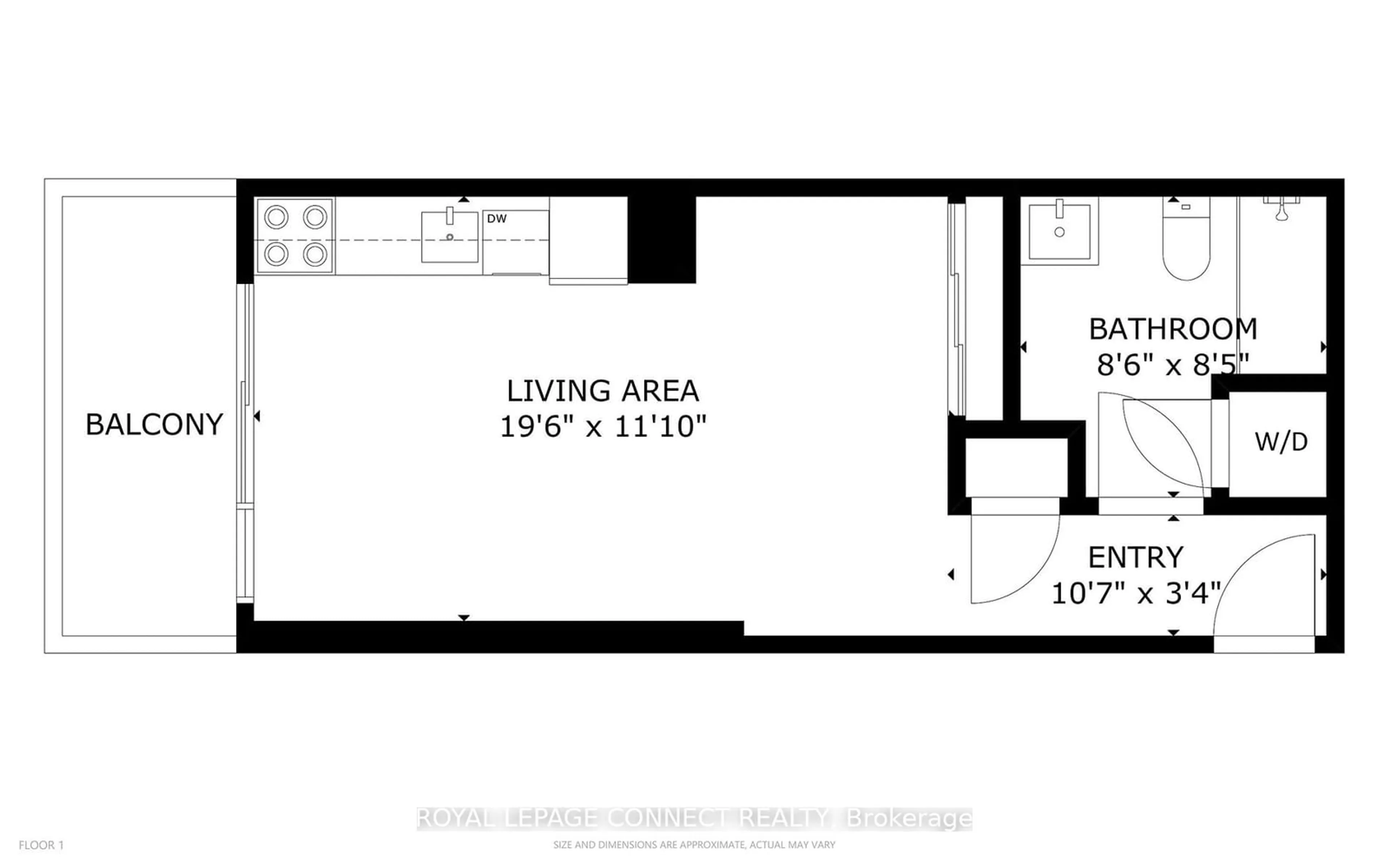 Floor plan for 630 Queen St #404, Toronto Ontario M4M 1G3