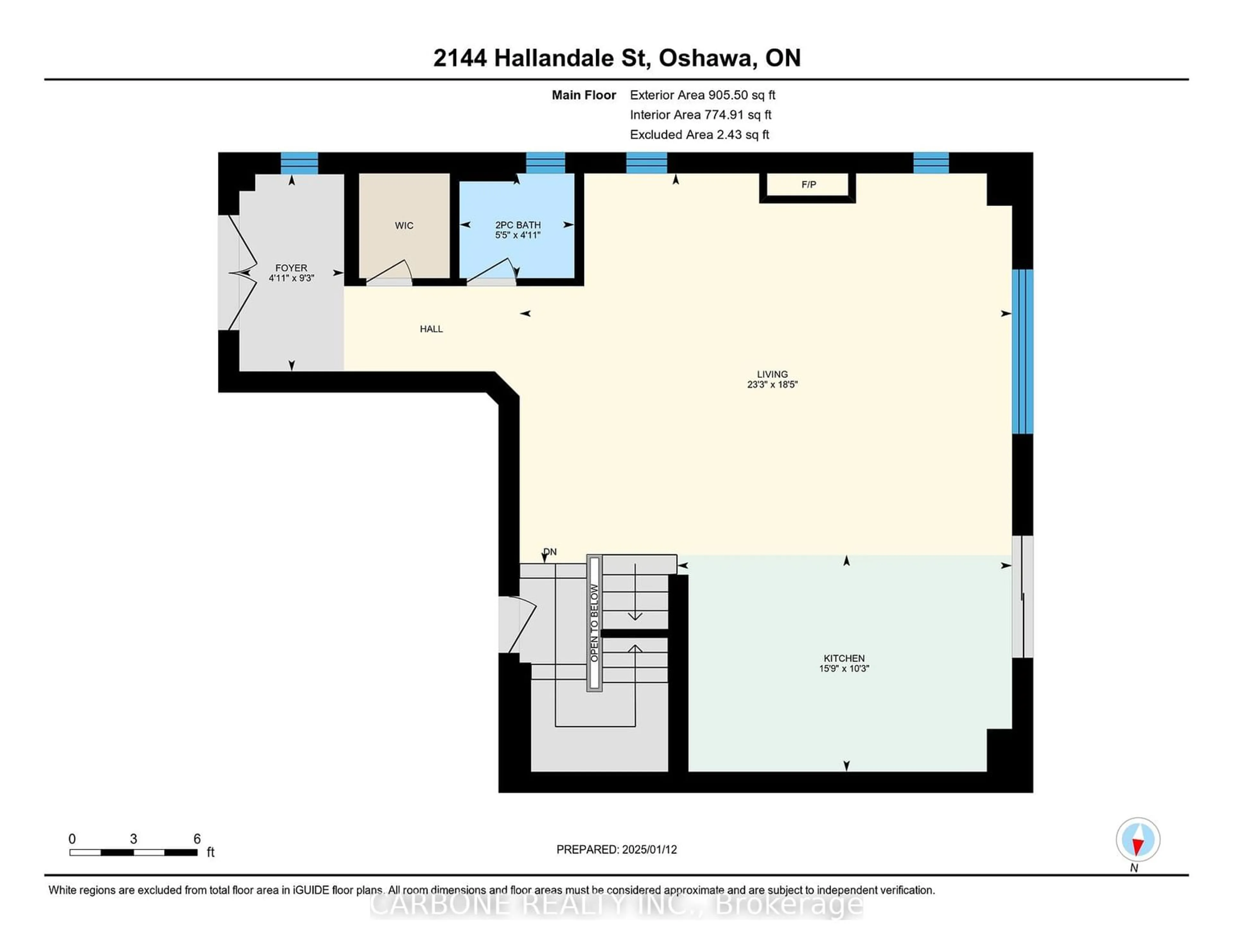 Floor plan for 2144 Hallandale St, Oshawa Ontario L1L 0V1