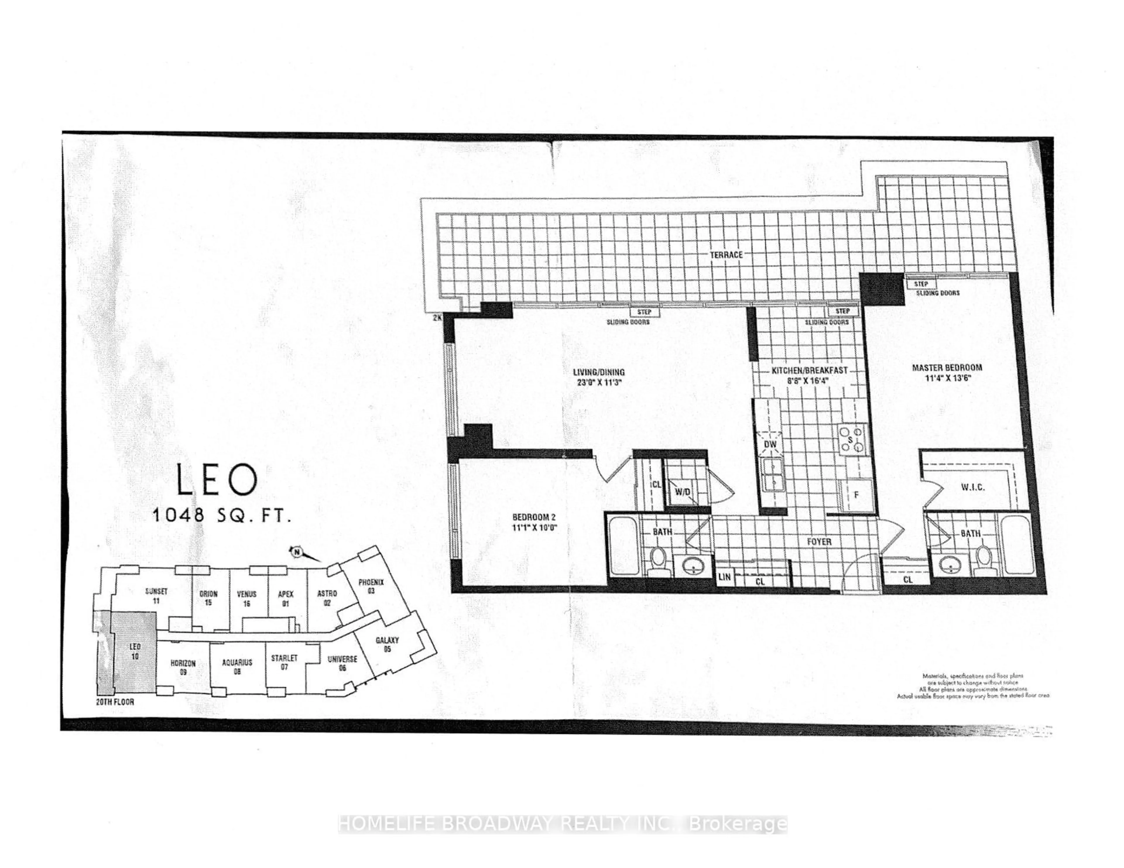 Floor plan for 68 Grangeway Ave #2010, Toronto Ontario M1H 0A1