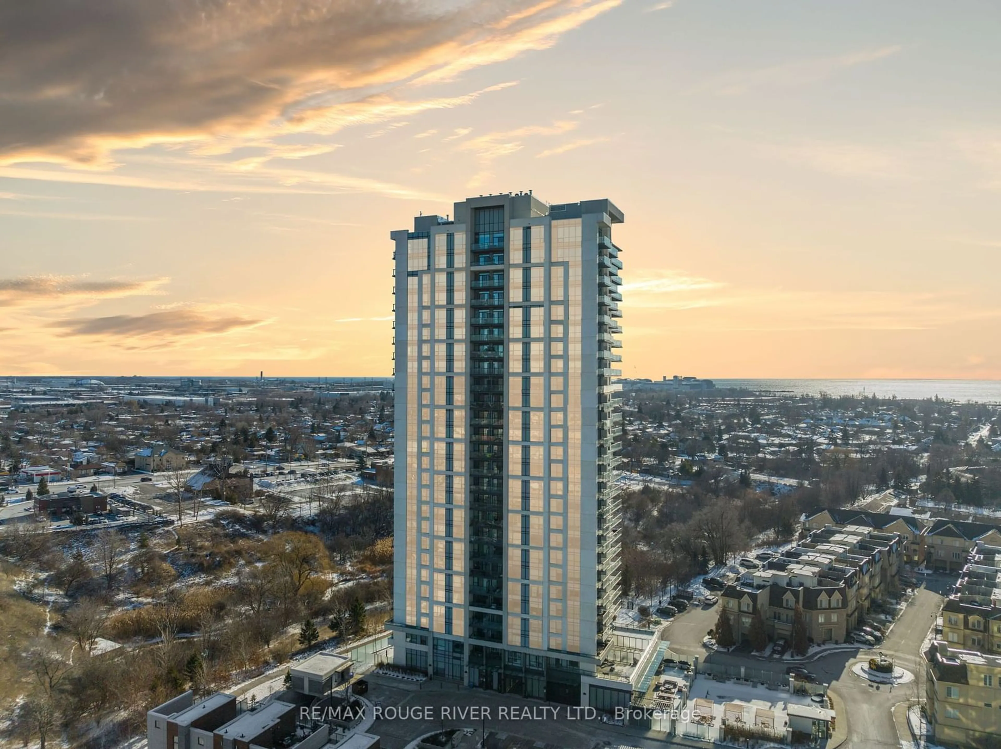 A pic from outside/outdoor area/front of a property/back of a property/a pic from drone, city buildings view from balcony for 1255 Bayly St #307, Pickering Ontario L1W 0B6