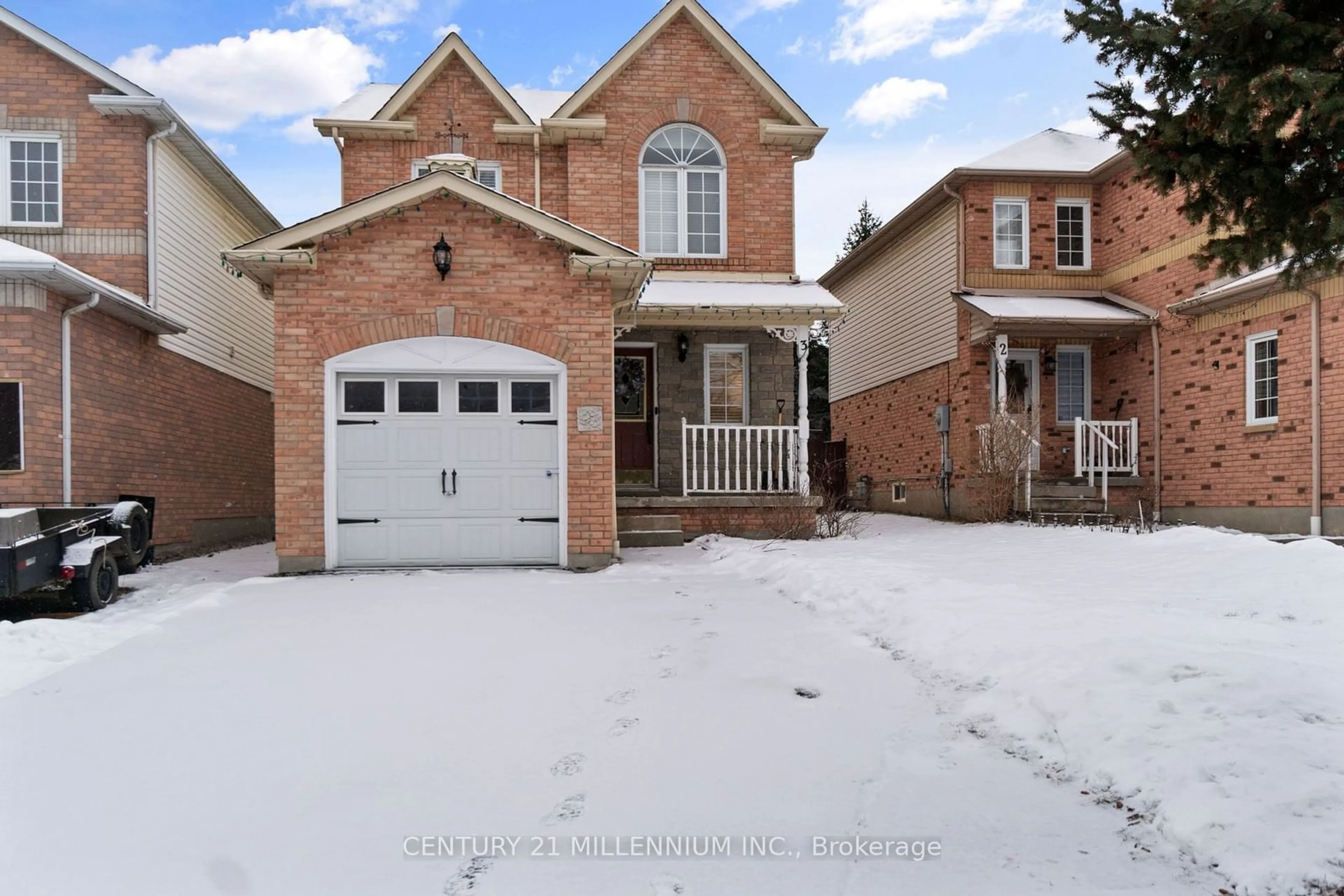 Home with brick exterior material, street for 3 Fothergill Crt, Whitby Ontario L1P 1K8