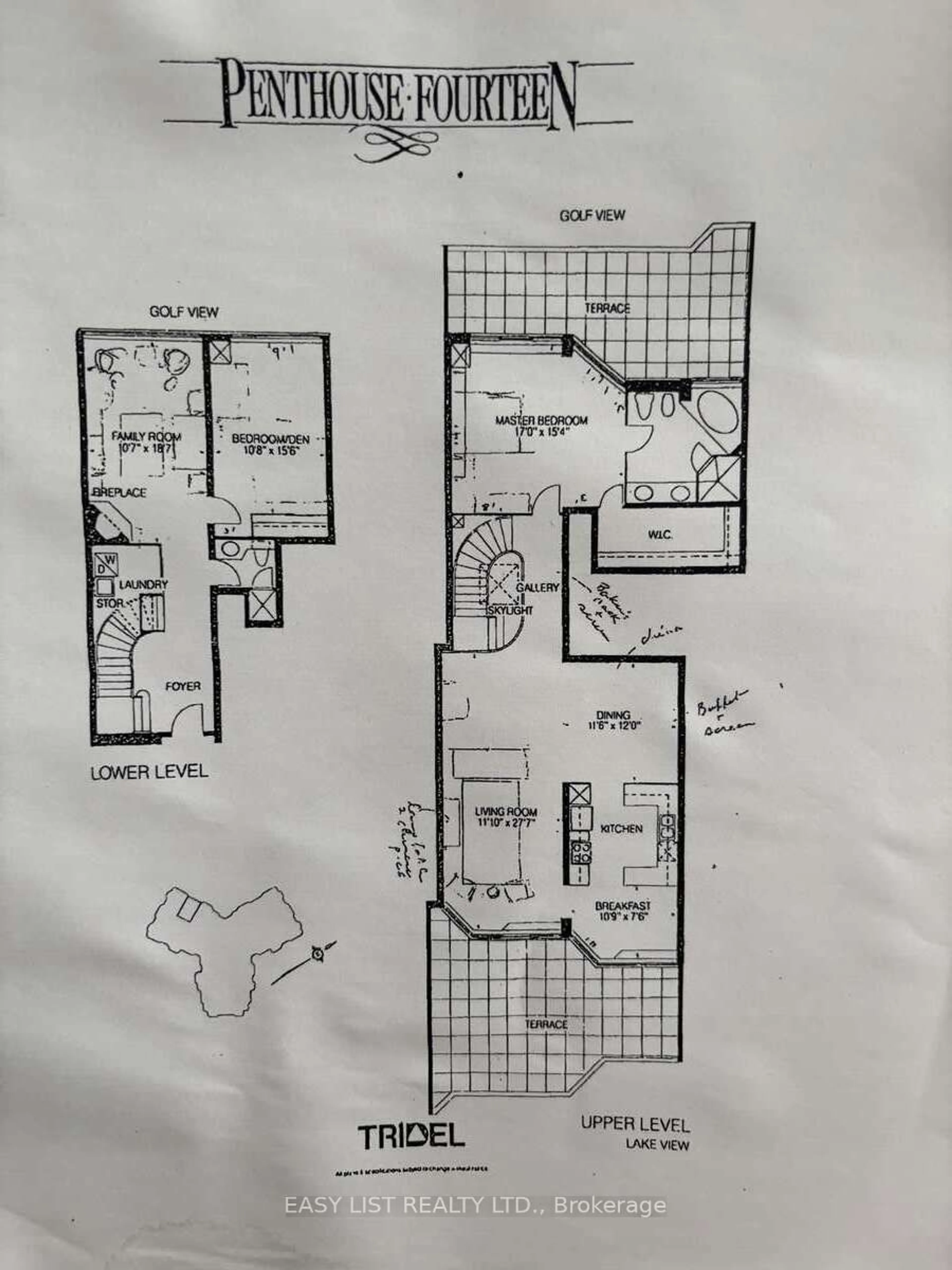 Floor plan for 20 Guildwood Pkwy #PH14, Toronto Ontario M1E 5B6