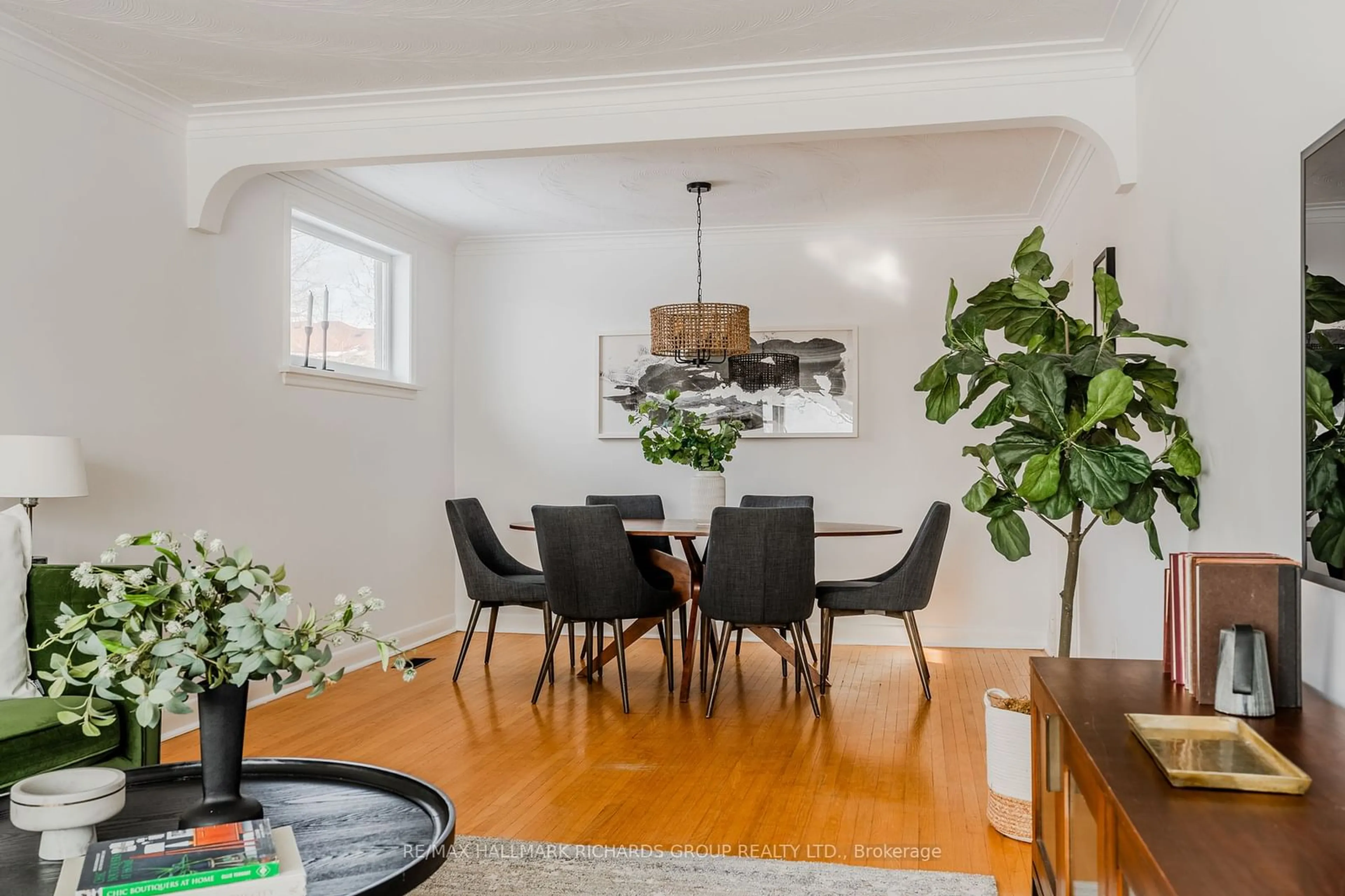 Dining room, wood/laminate floor for 19 Hart Ave, Toronto Ontario M1K 3H2