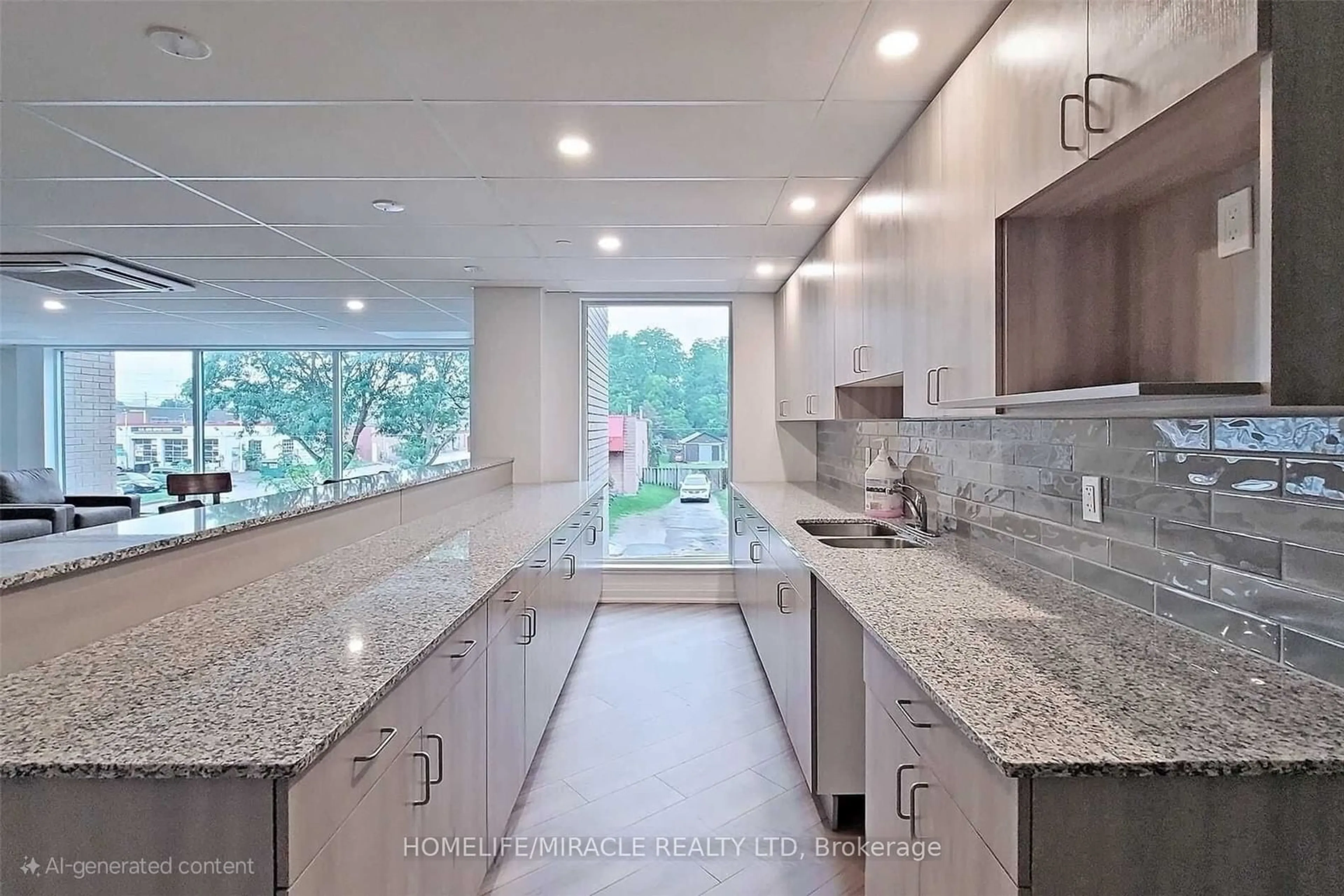 Contemporary kitchen, ceramic/tile floor for 1 Falaise Rd #417, Toronto Ontario M1E 0B9