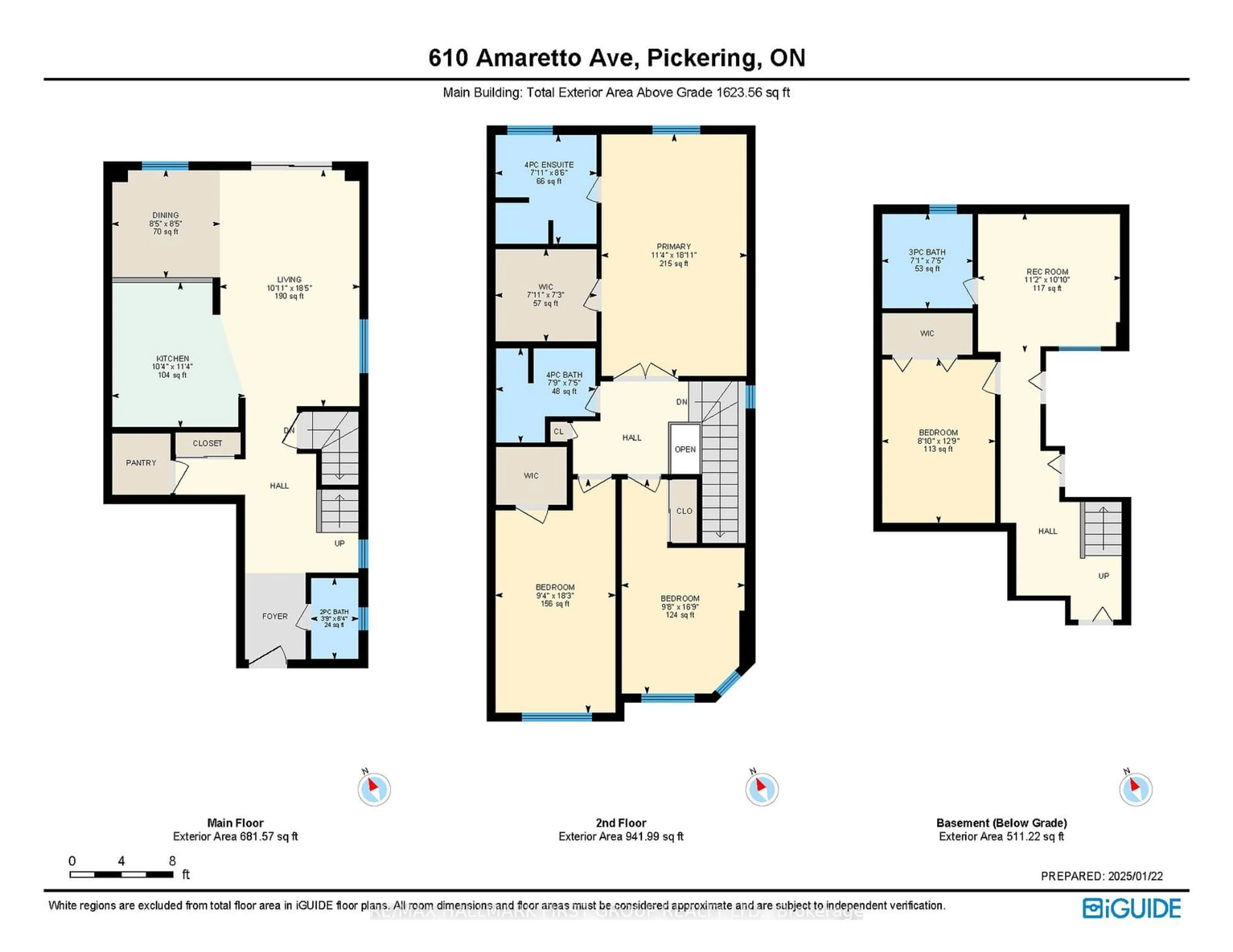 Floor plan for 610 Amaretto Ave, Pickering Ontario L1X 2V2