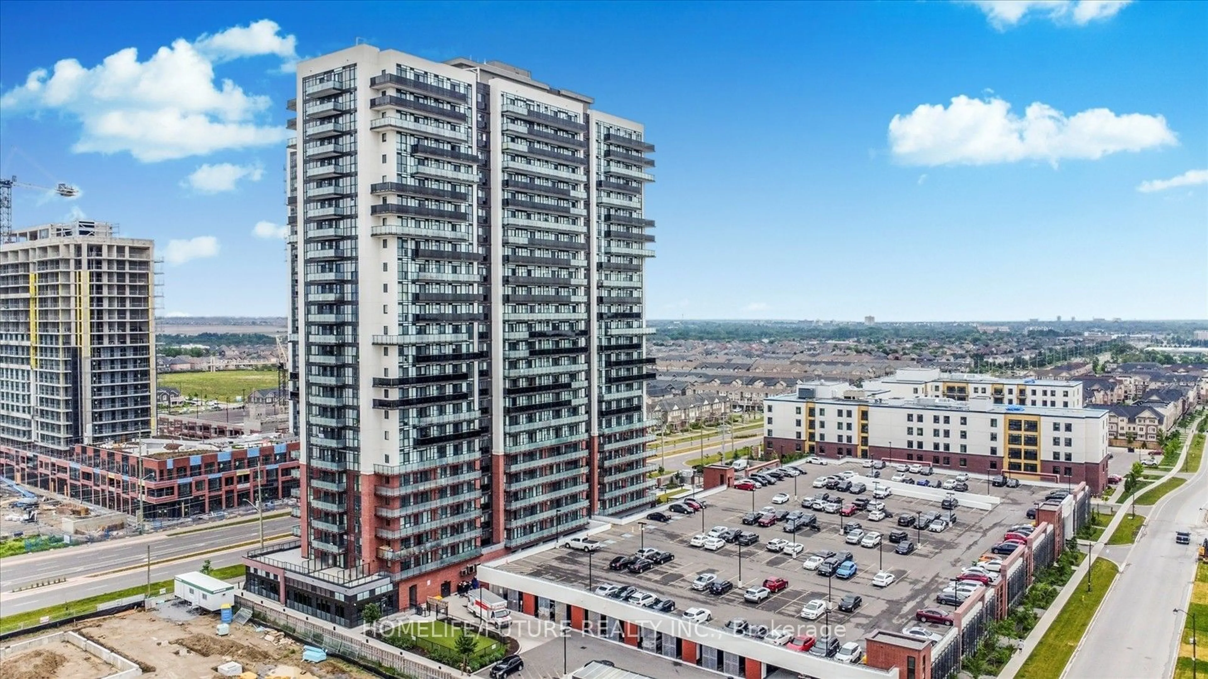 A pic from outside/outdoor area/front of a property/back of a property/a pic from drone, city buildings view from balcony for 2550 Simcoe St #1907, Oshawa Ontario L1L 0M7