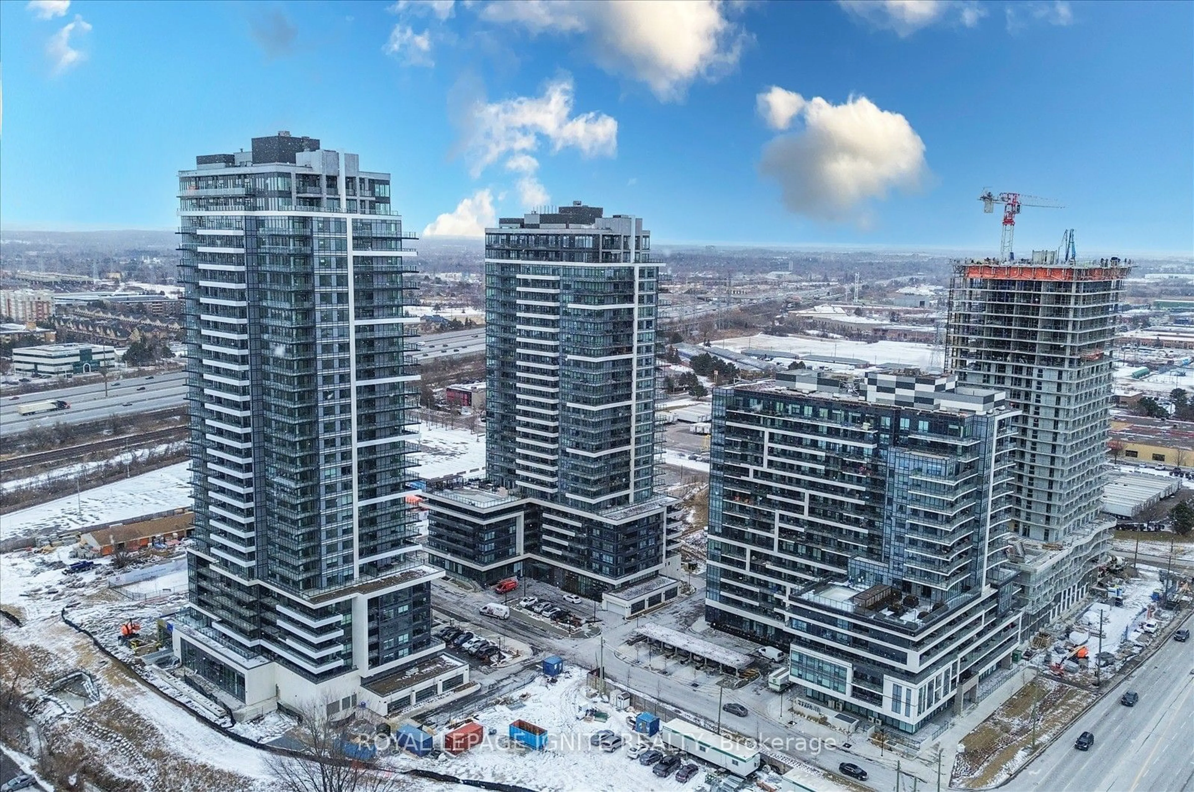 A pic from outside/outdoor area/front of a property/back of a property/a pic from drone, city buildings view from balcony for 1455 Celebration Dr #803, Pickering Ontario L1W 0C3